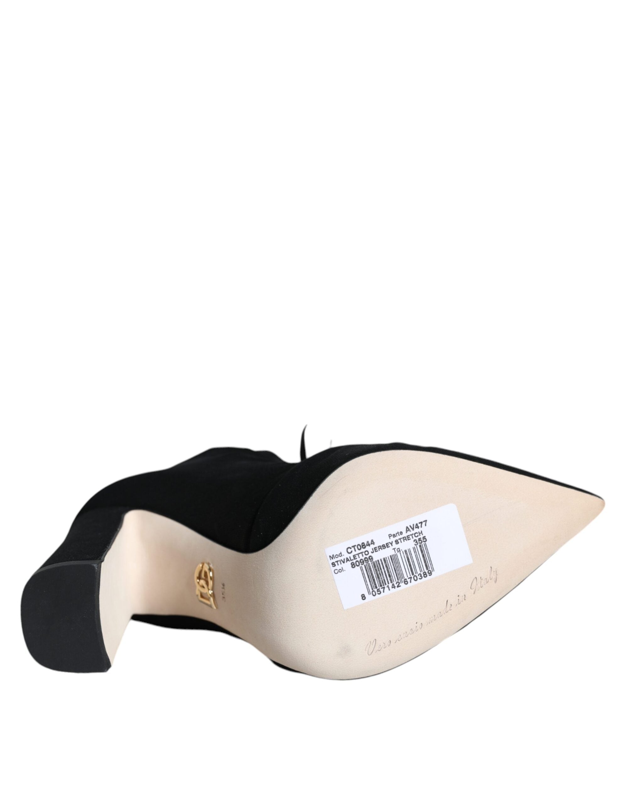 Dolce & Gabbana Black Jersey Stretch Ankle Booties Shoes -   -  Dolce & Gabbana.