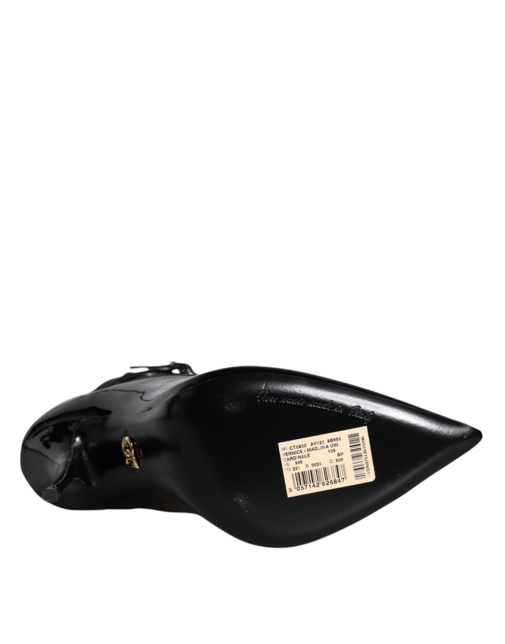 Dolce & Gabbana Black Leather Stilettos Booties Socks Shoes -   -  Dolce & Gabbana.