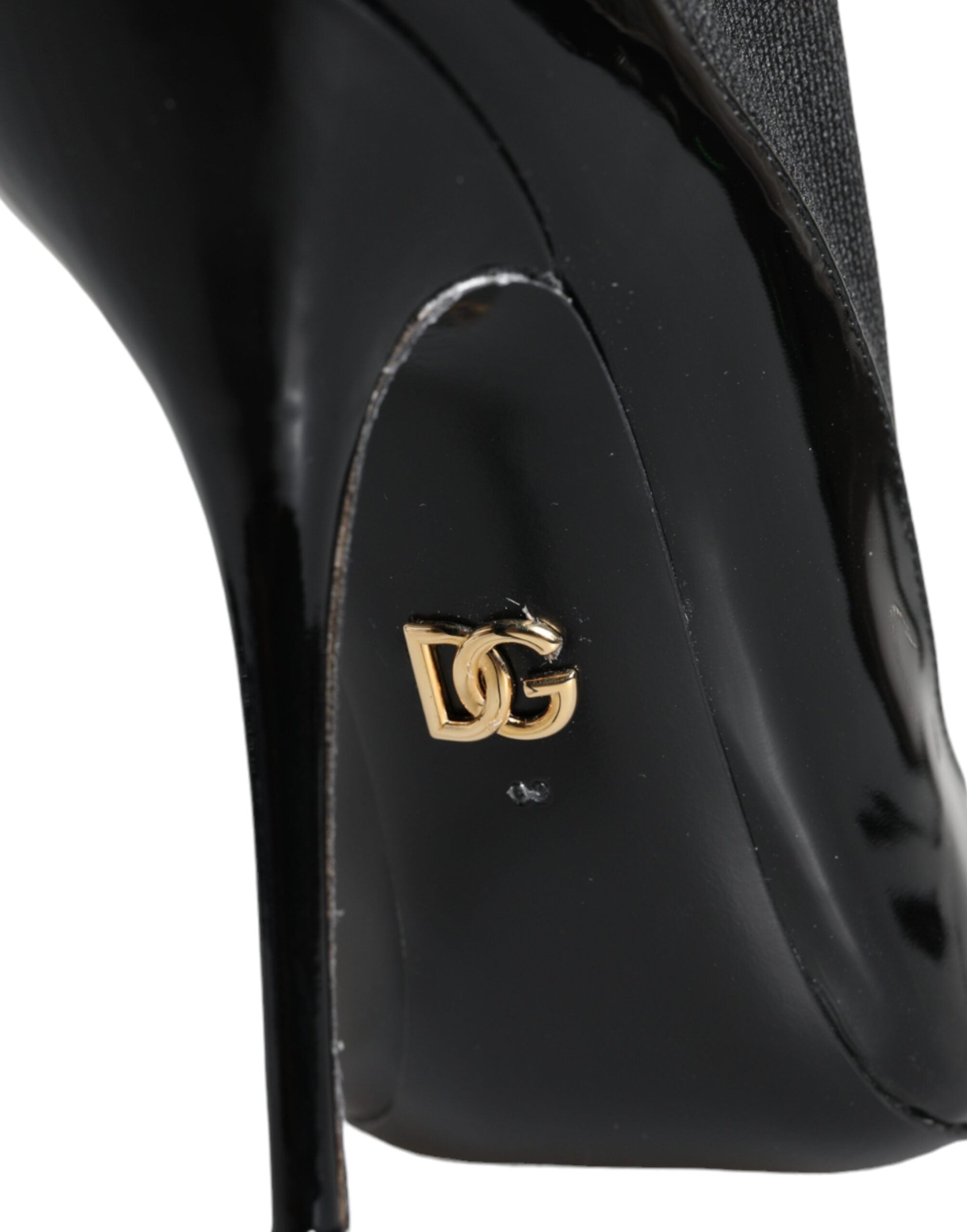 Dolce & Gabbana Black Leather Stilettos Booties Socks Shoes -   -  Dolce & Gabbana.