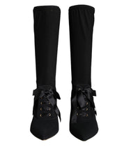 Dolce & Gabbana Black Stiletto Heels Mid Calf Boots Shoes -   -  Dolce & Gabbana.