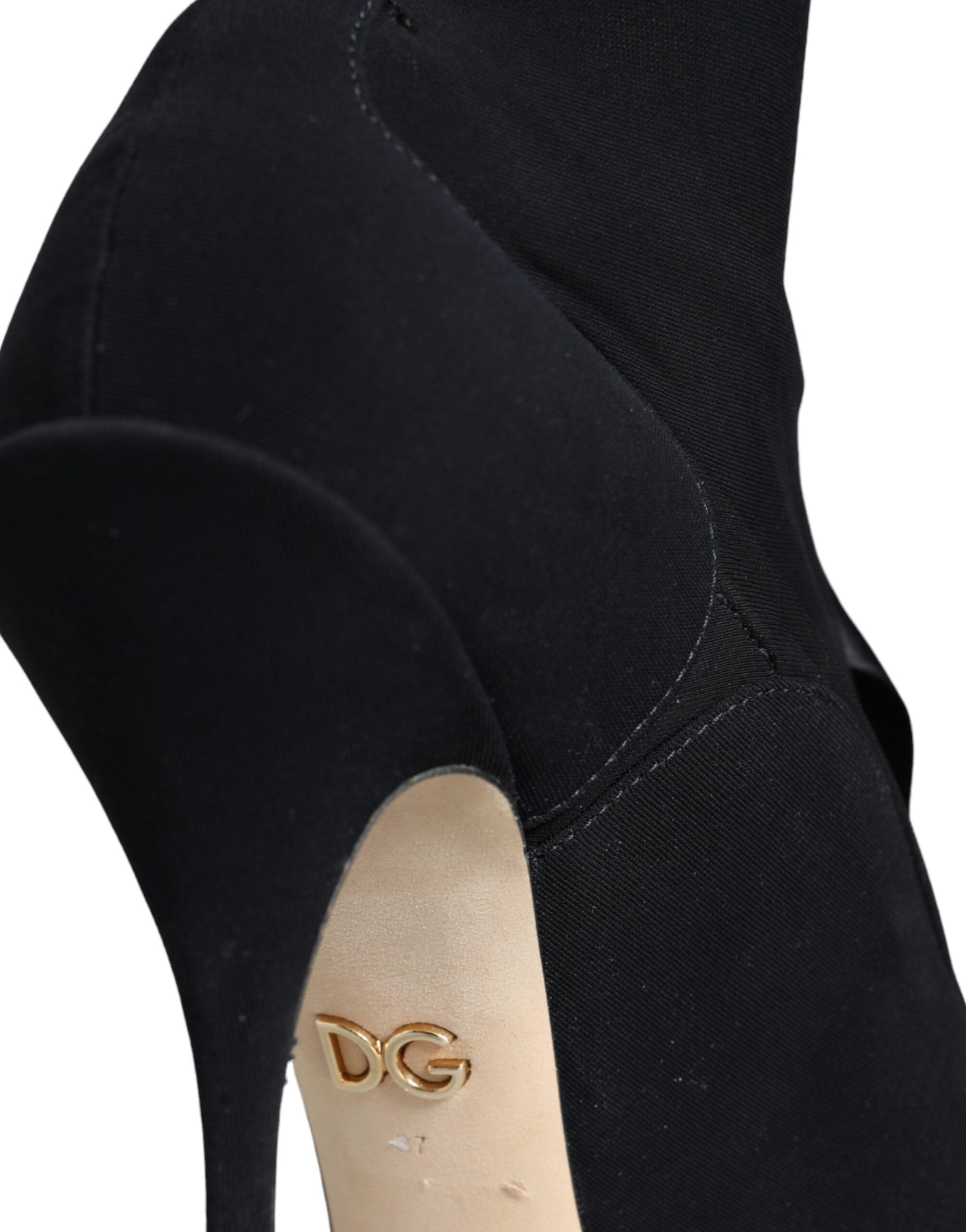 Dolce & Gabbana Black Stiletto Heels Mid Calf Boots Shoes -   -  Dolce & Gabbana.