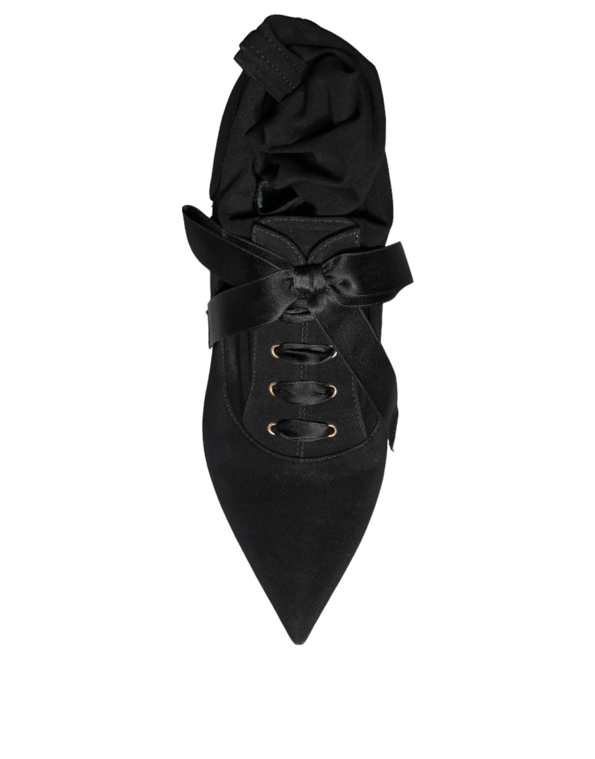 Dolce & Gabbana Black Stiletto Heels Mid Calf Boots Shoes -   -  Dolce & Gabbana.