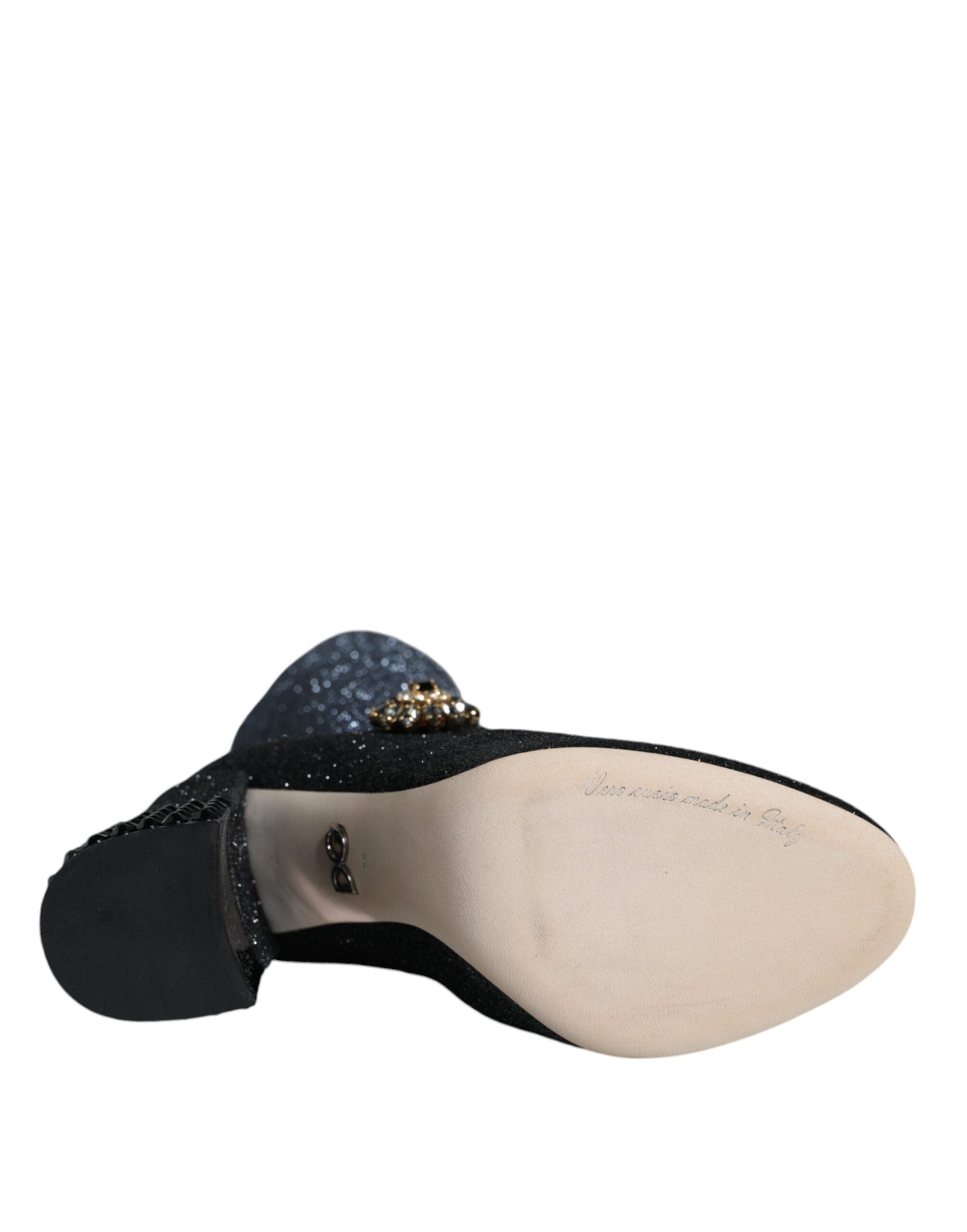 Dolce & Gabbana Black Crystal Mary Janes Booties Shoes -   -  Dolce & Gabbana.