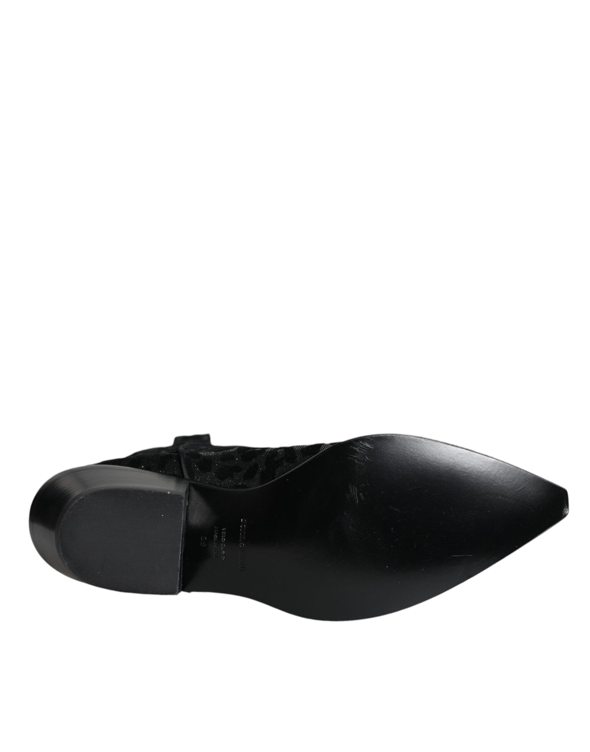 Dolce & Gabbana Black Gray Leopard Cowboy Boots Shoes -   -  Dolce & Gabbana.