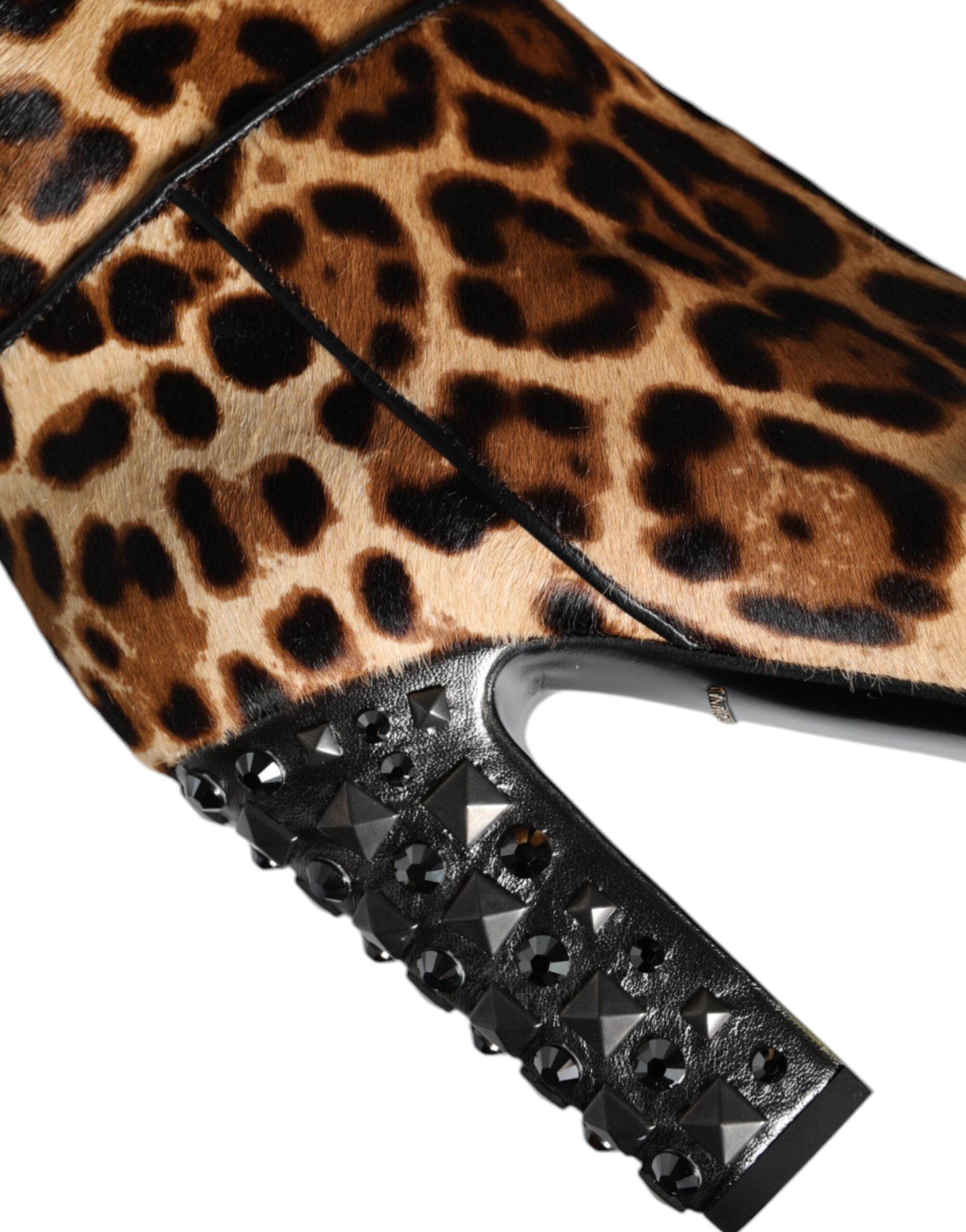 Dolce & Gabbana Beige Black Leopard Knee High Boots Shoes -   -  Dolce & Gabbana.
