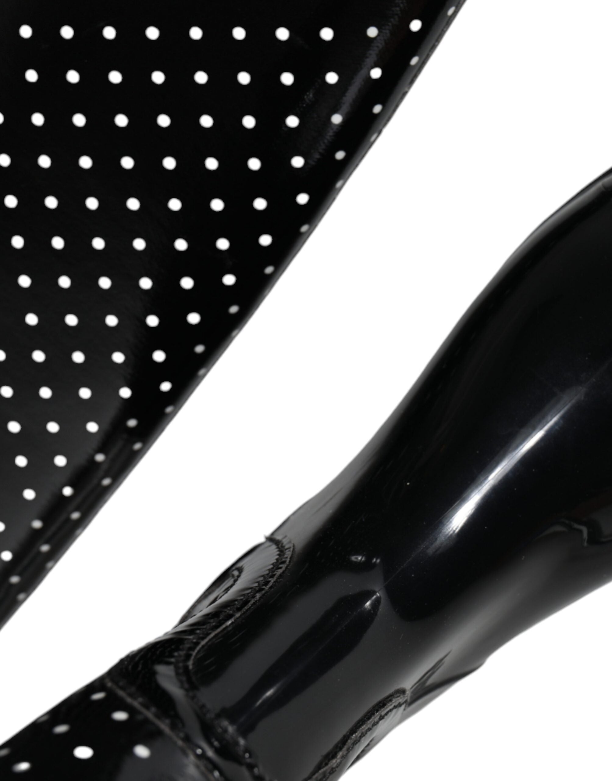 Dolce & Gabbana Black Polka Dot Rubber Knee High Boots Shoes -   -  Dolce & Gabbana.