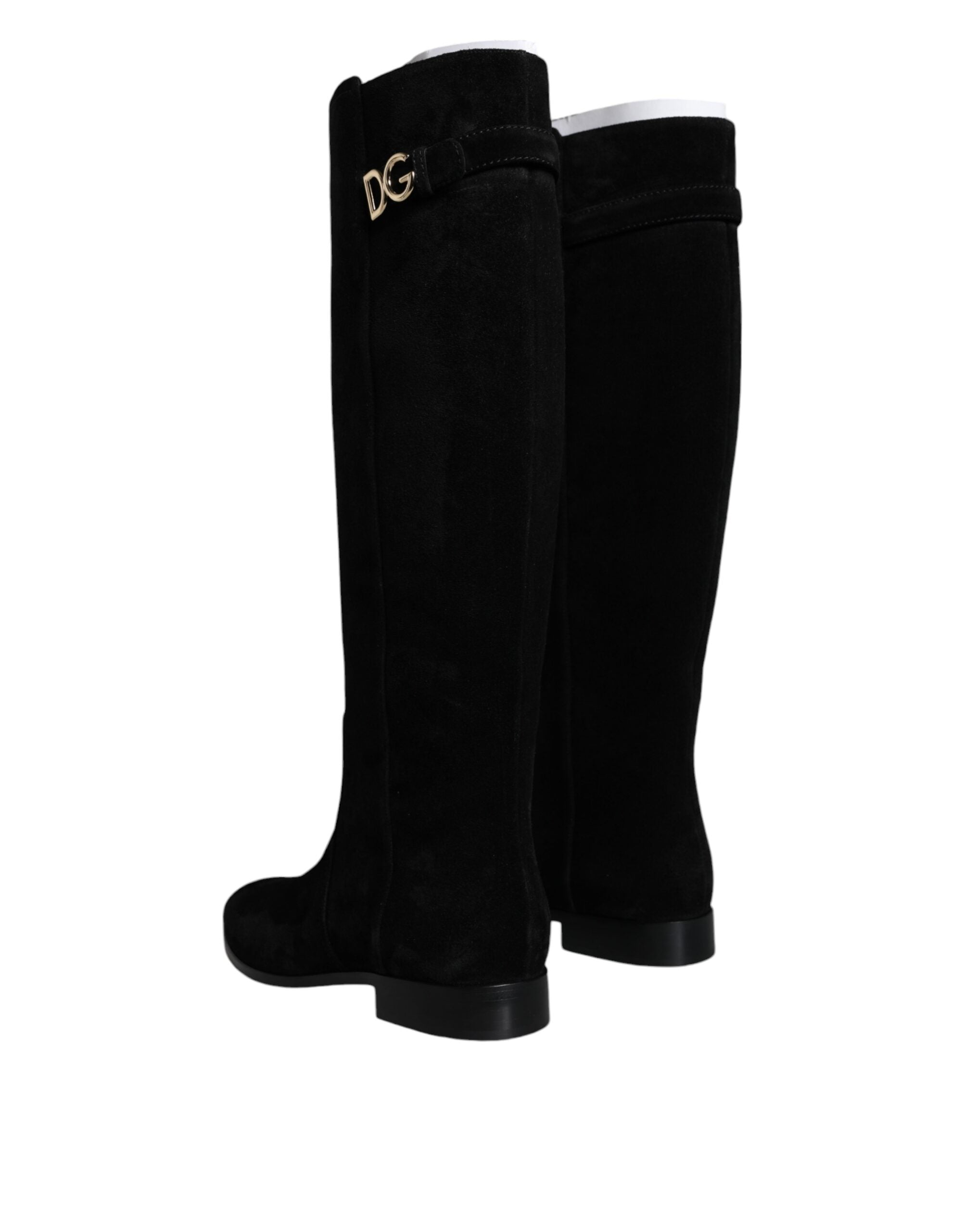 Dolce & Gabbana Black Suede Leather Knee High Boots Shoes -   -  Dolce & Gabbana.