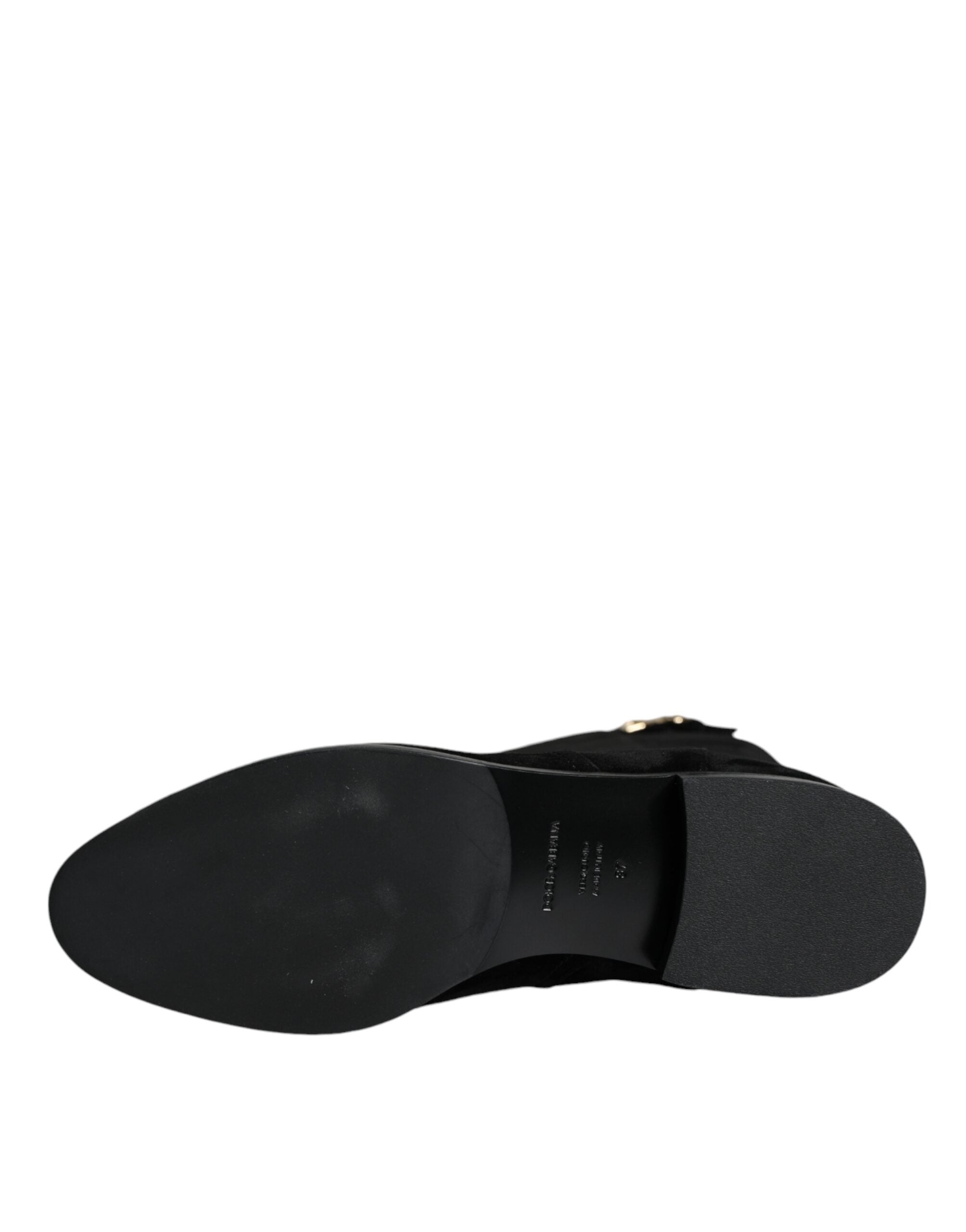 Dolce & Gabbana Black Suede Leather Knee High Boots Shoes -   -  Dolce & Gabbana.