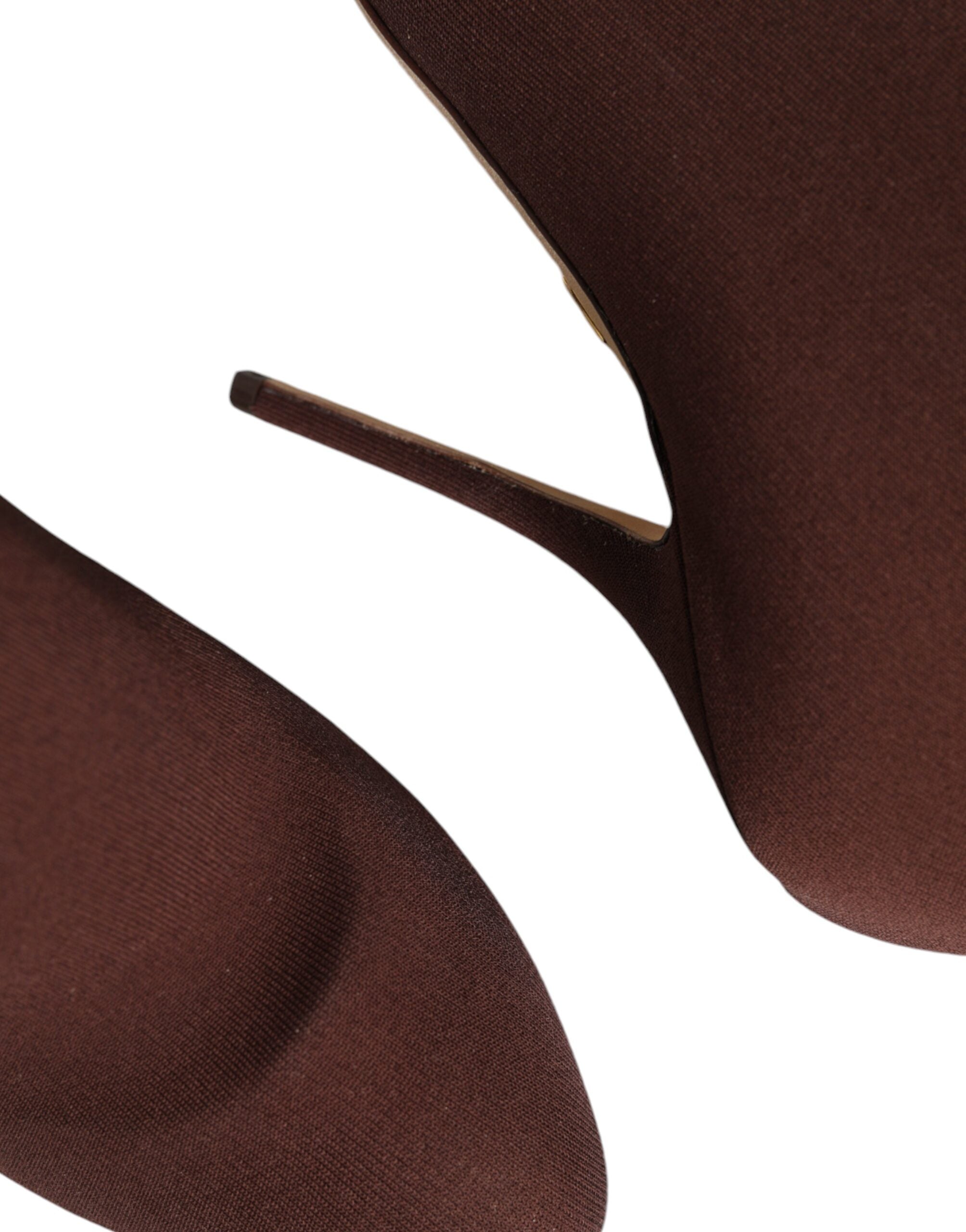Dolce & Gabbana Brown Stiletto Heels Socks Ankle Boots Shoes -   -  Dolce & Gabbana.