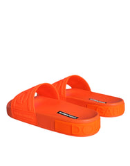 Dolce & Gabbana Orange Rubber Slides Sandals Beachwear Shoes -   -  Dolce & Gabbana.