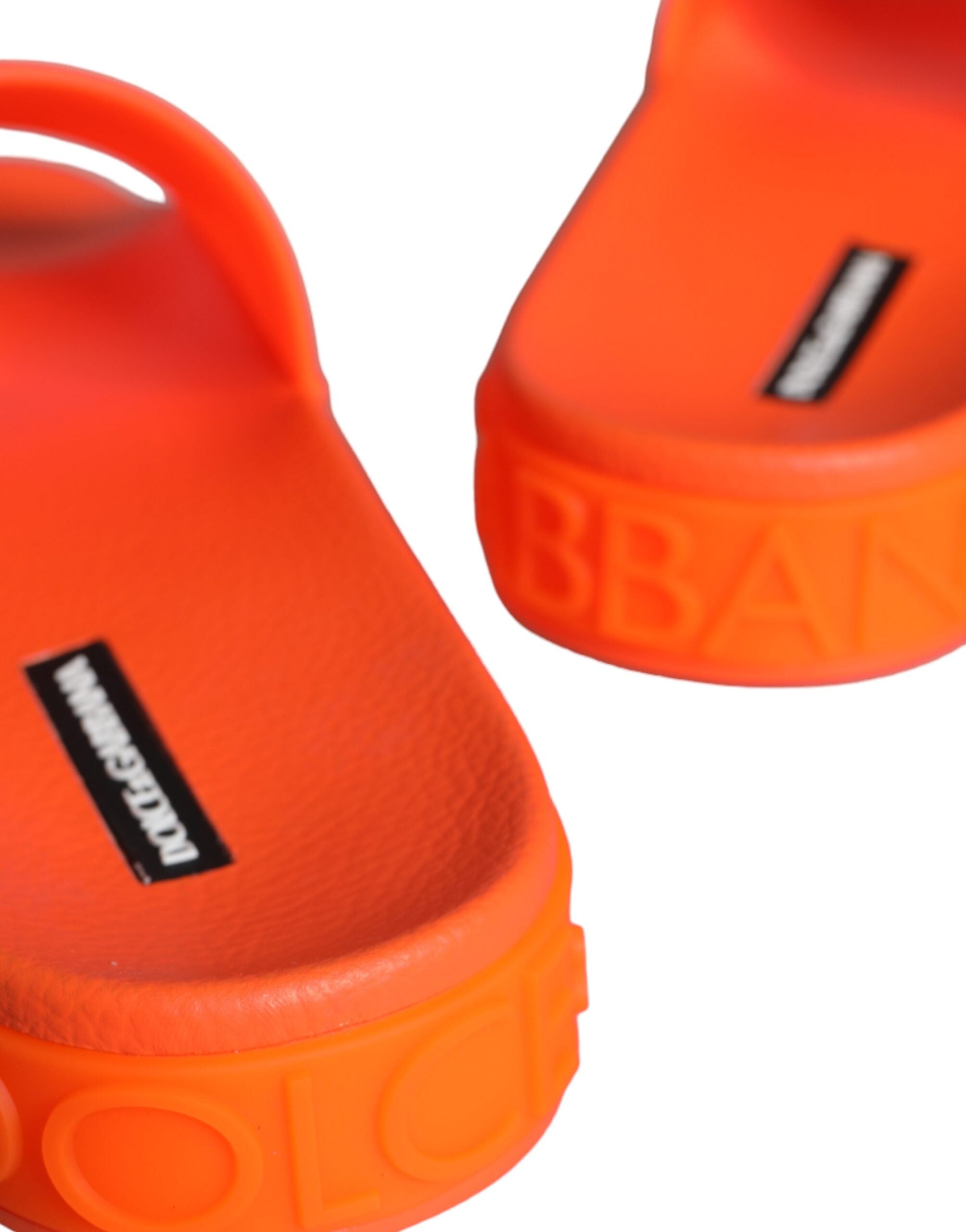 Dolce & Gabbana Orange Rubber Slides Sandals Beachwear Shoes -   -  Dolce & Gabbana.