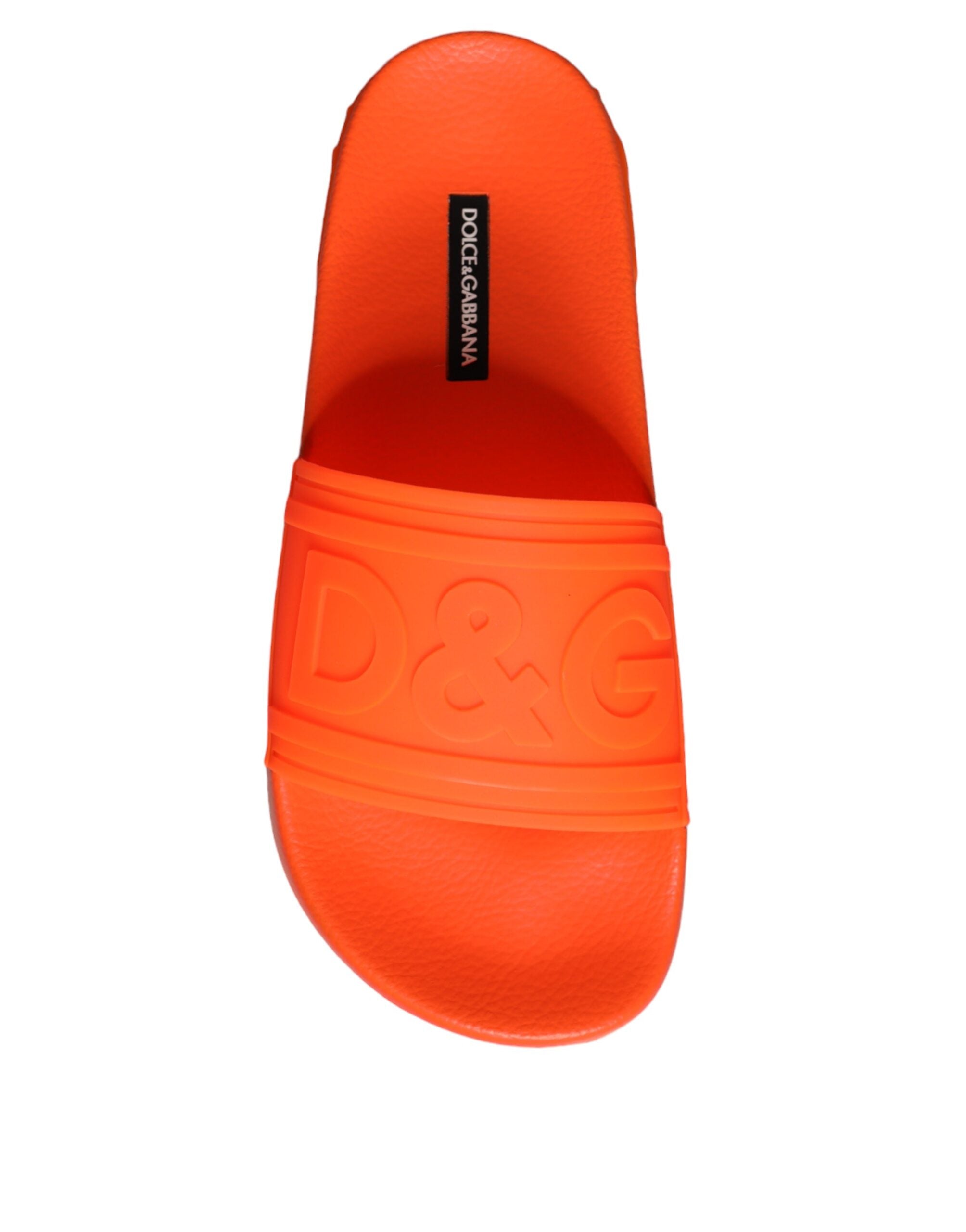 Dolce & Gabbana Orange Rubber Slides Sandals Beachwear Shoes -   -  Dolce & Gabbana.