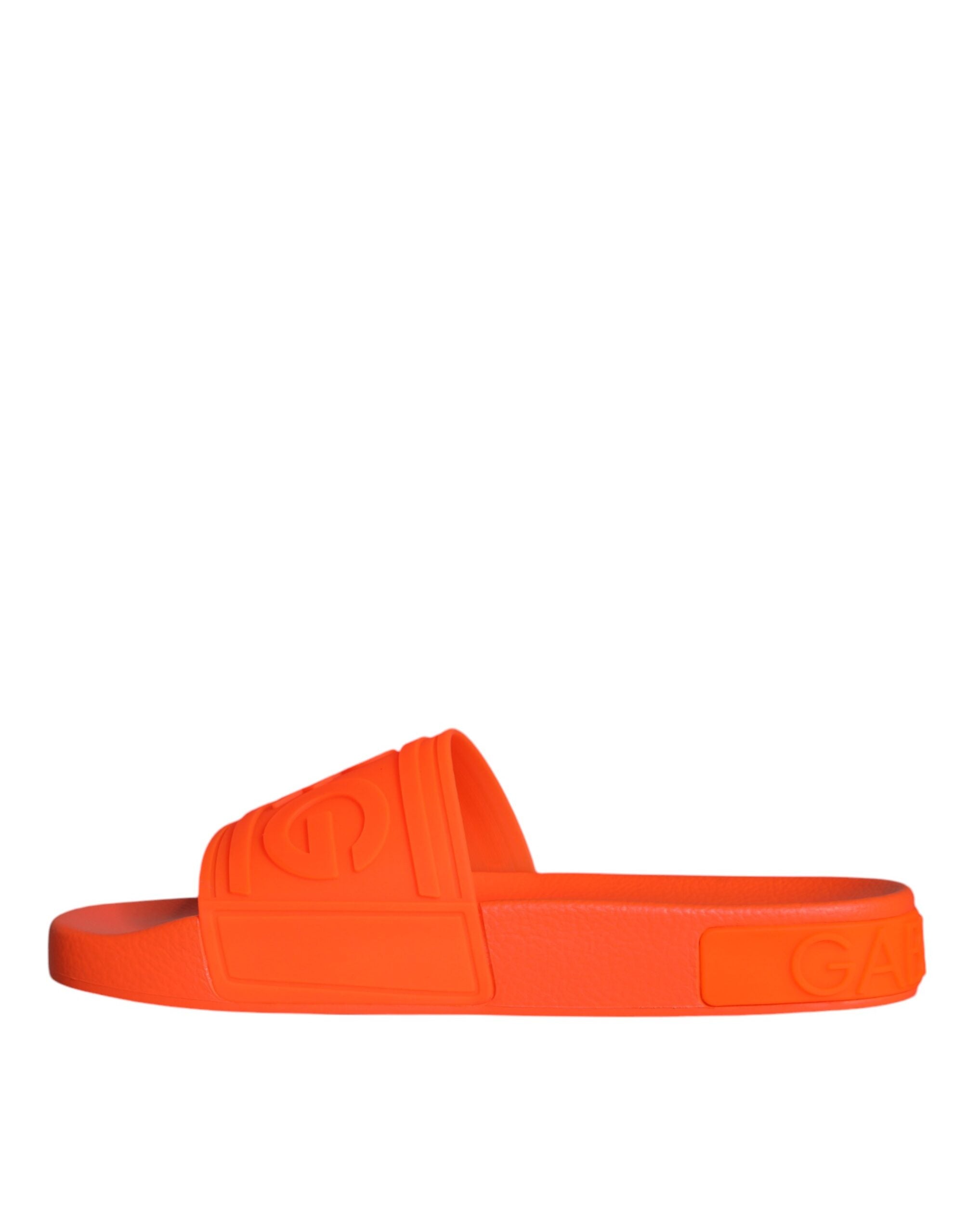 Dolce & Gabbana Orange Rubber Slides Sandals Beachwear Shoes -   -  Dolce & Gabbana.