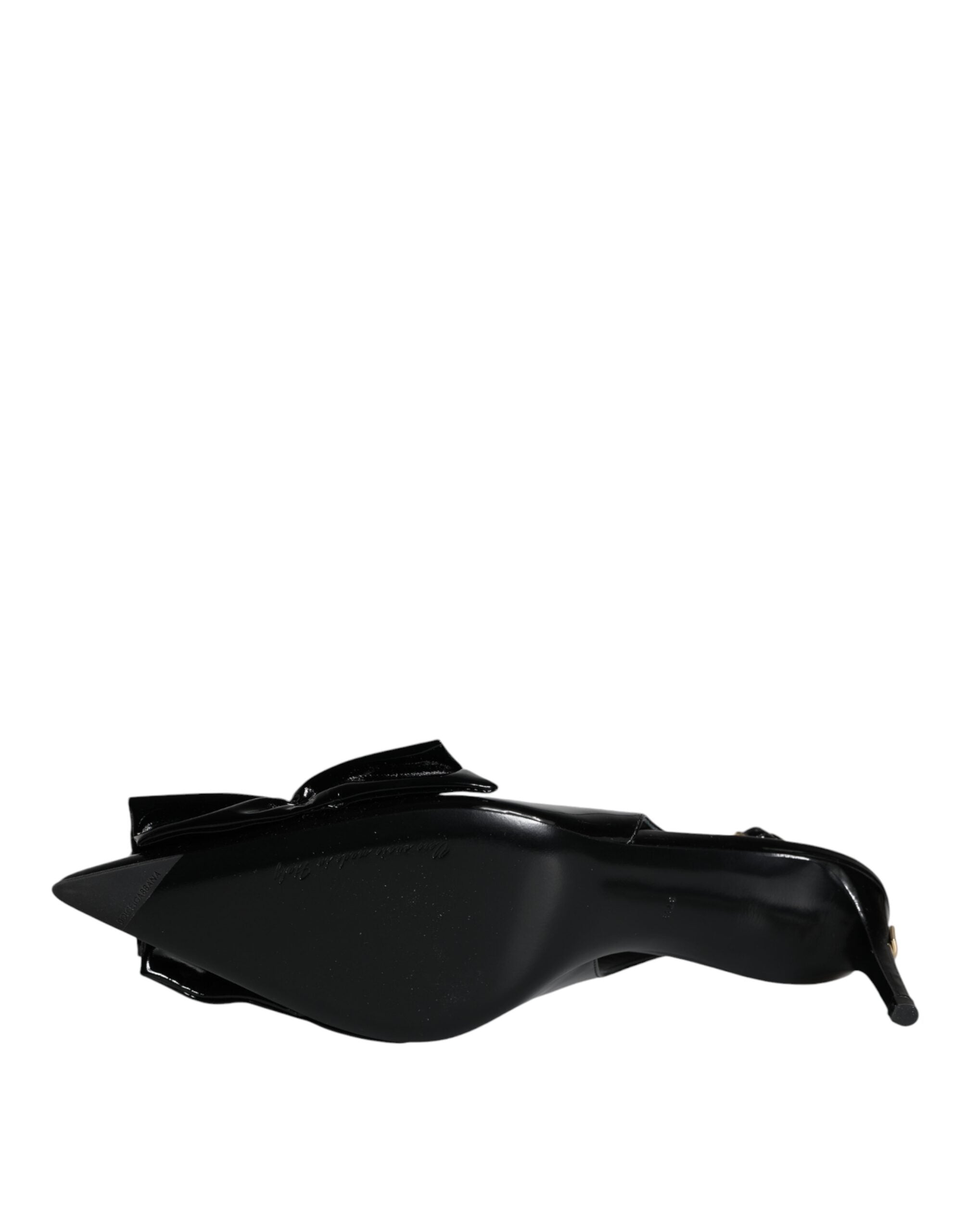Dolce & Gabbana Black Patent Leather Heels Slingback Shoes -   -  Dolce & Gabbana.