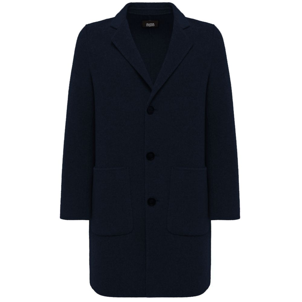 Alpha Studio Blue Wool Jacket -   -  Alpha Studio.