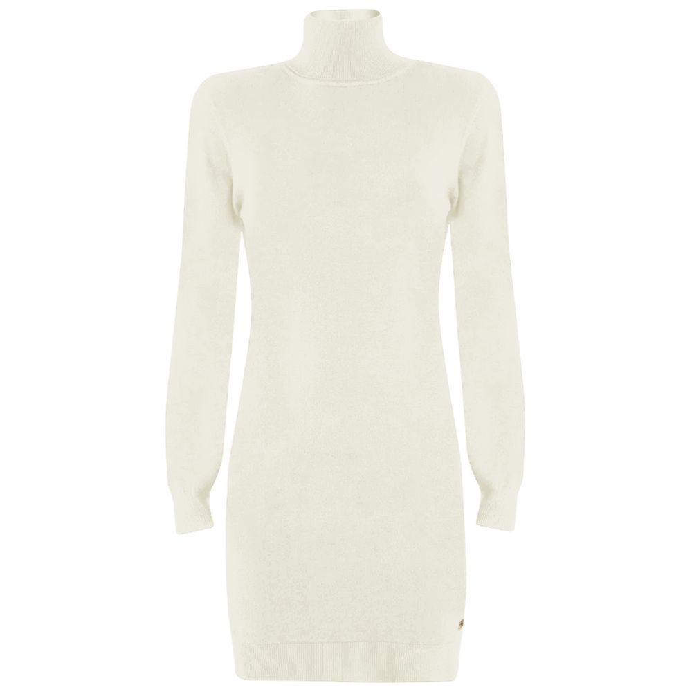 Yes Zee White Viscose Dress -   -  Yes Zee.
