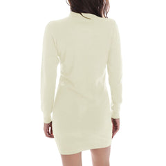 Yes Zee White Viscose Dress -   -  Yes Zee.