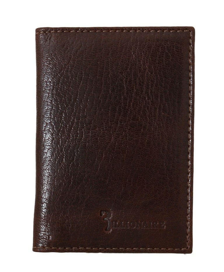 Billionaire Italian Couture Brown Leather Bifold Wallet -  Leather Wallet for Men -  Billionaire Italian Couture.