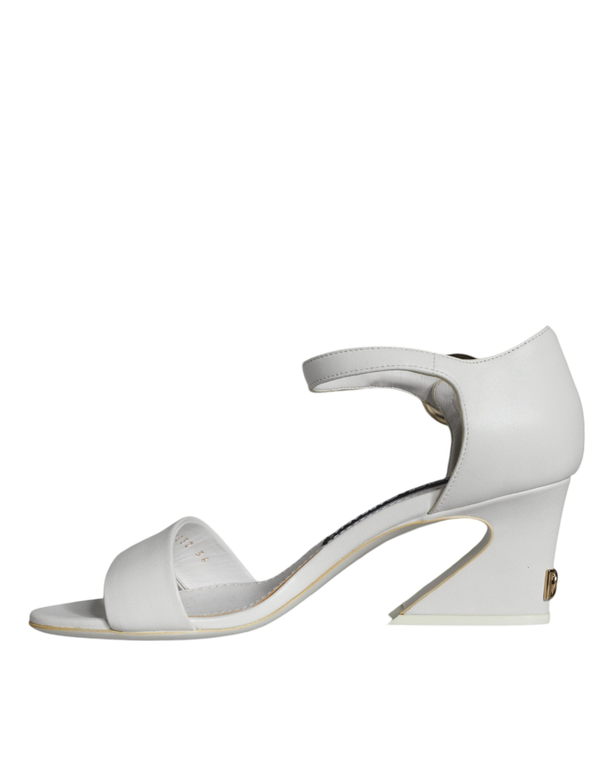 Dolce & Gabbana White Leather Heels Keira Sandals Shoes -   -  Dolce & Gabbana.