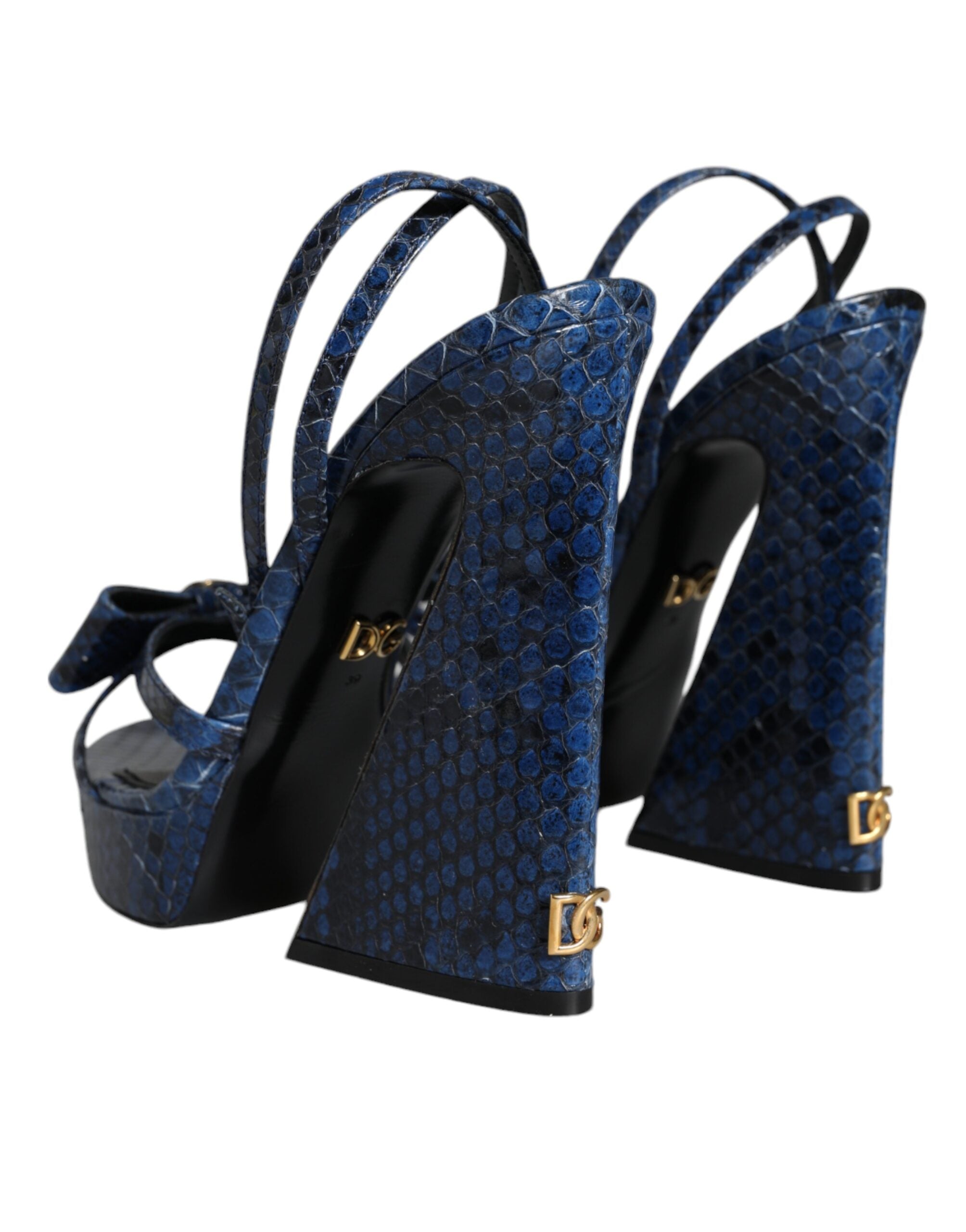 Dolce & Gabbana Blue Leather Ankle Strap Heels Sandals Shoes -   -  Dolce & Gabbana.