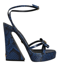 Dolce & Gabbana Blue Leather Ankle Strap Heels Sandals Shoes -   -  Dolce & Gabbana.
