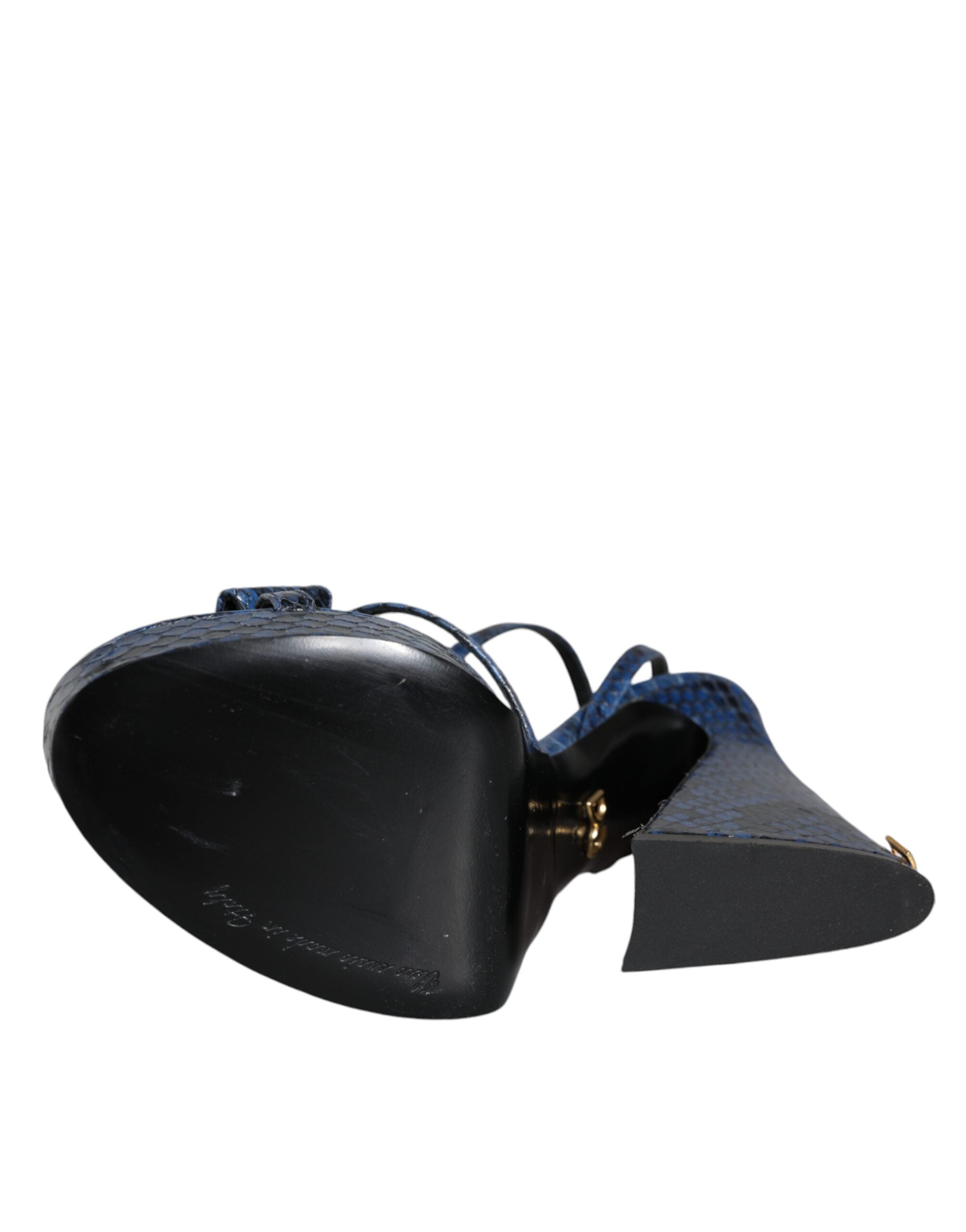 Dolce & Gabbana Blue Leather Ankle Strap Heels Sandals Shoes -   -  Dolce & Gabbana.