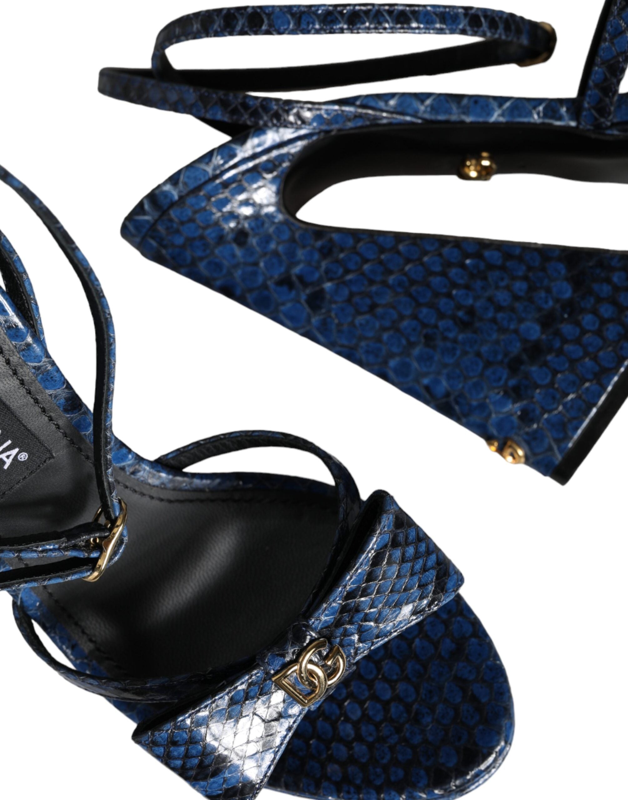 Dolce & Gabbana Blue Leather Ankle Strap Heels Sandals Shoes -   -  Dolce & Gabbana.