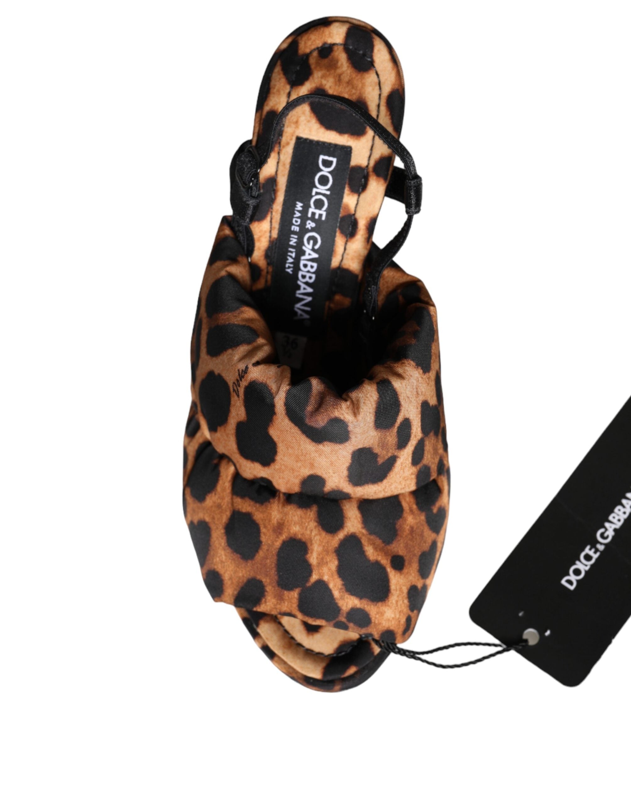Dolce & Gabbana Brown Leopard Keira Slingback Sandals Shoes -   -  Dolce & Gabbana.