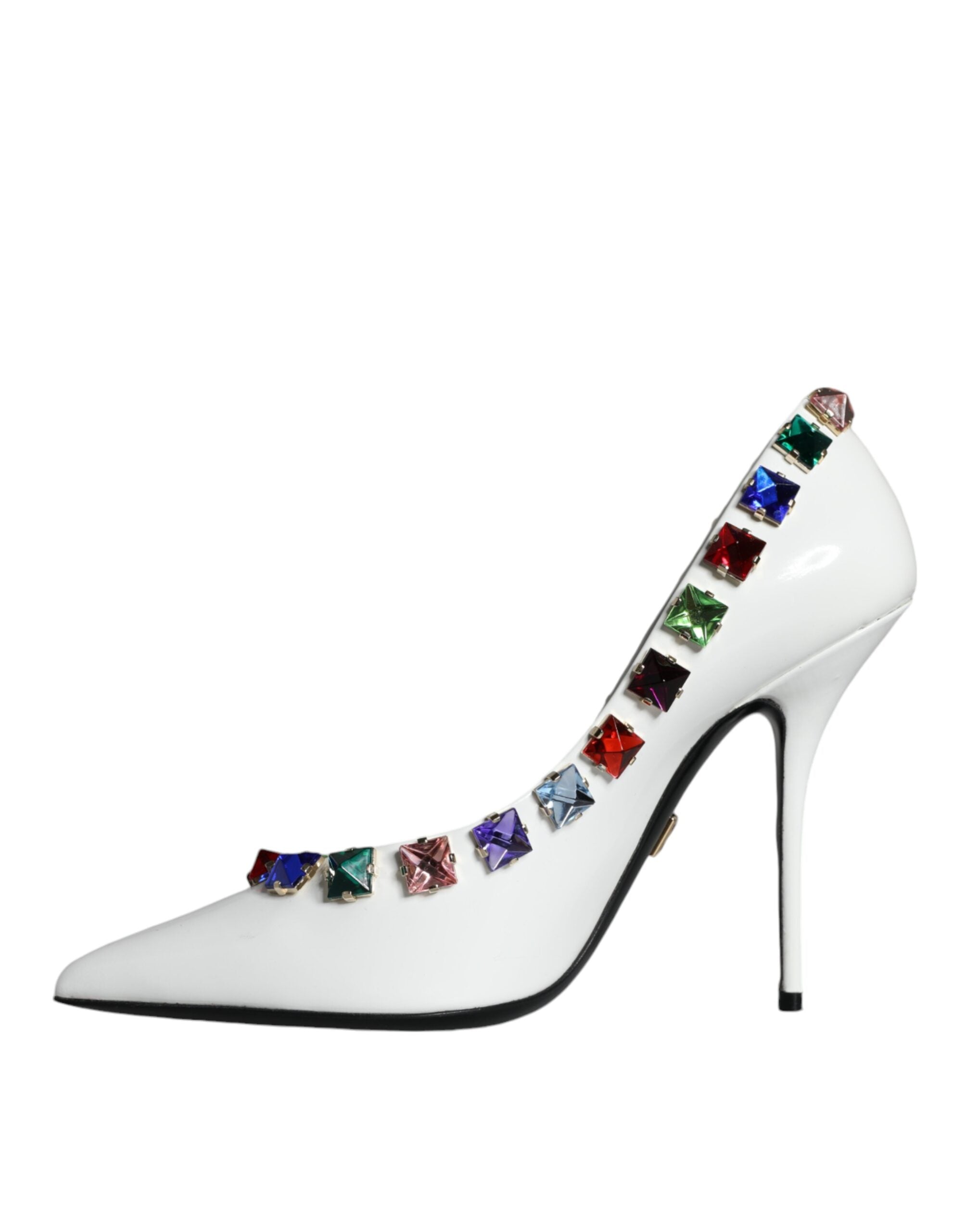 Dolce & Gabbana White Crystals Leather High Heels Pumps Shoes -   -  Dolce & Gabbana.