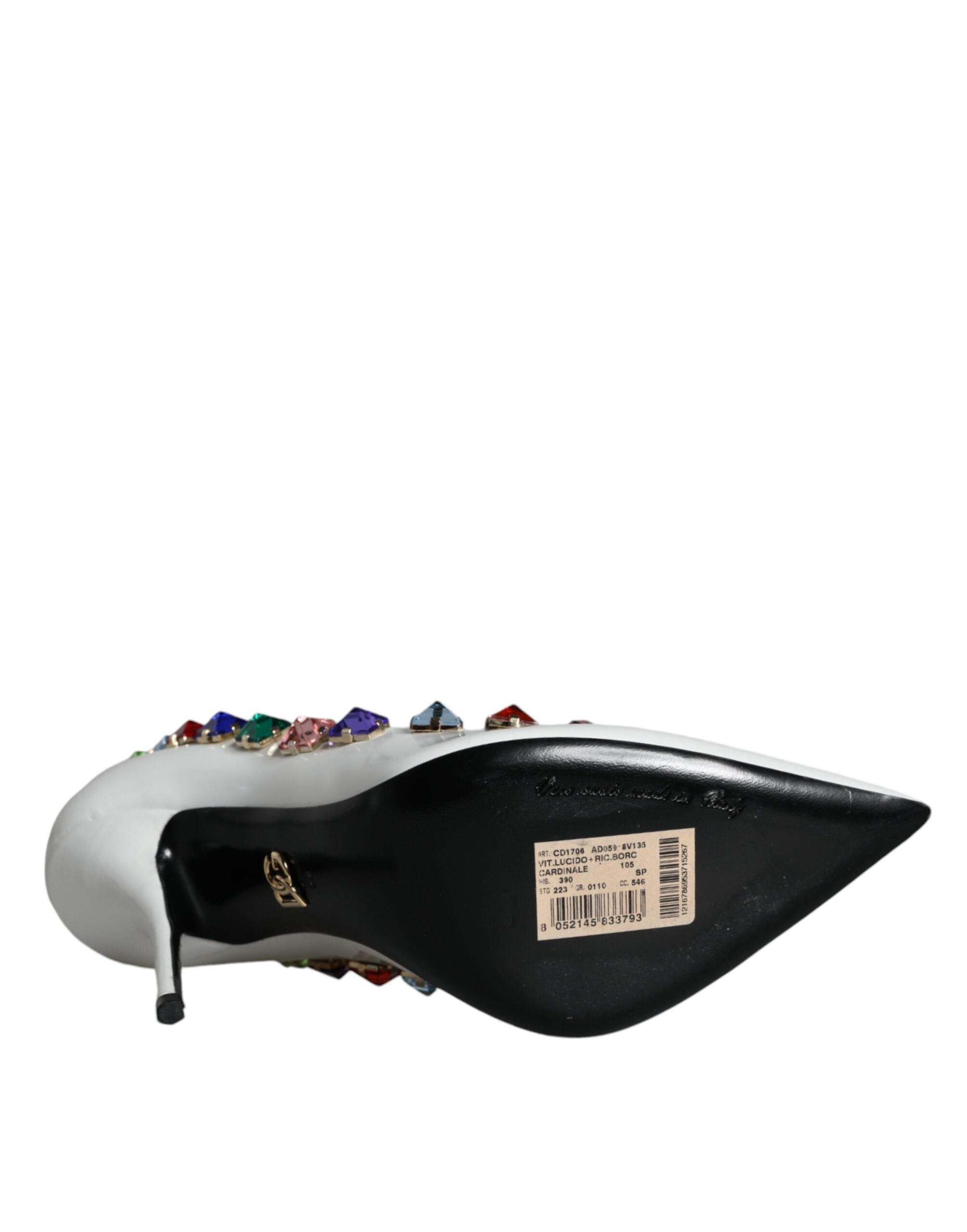 Dolce & Gabbana White Crystals Leather High Heels Pumps Shoes -   -  Dolce & Gabbana.