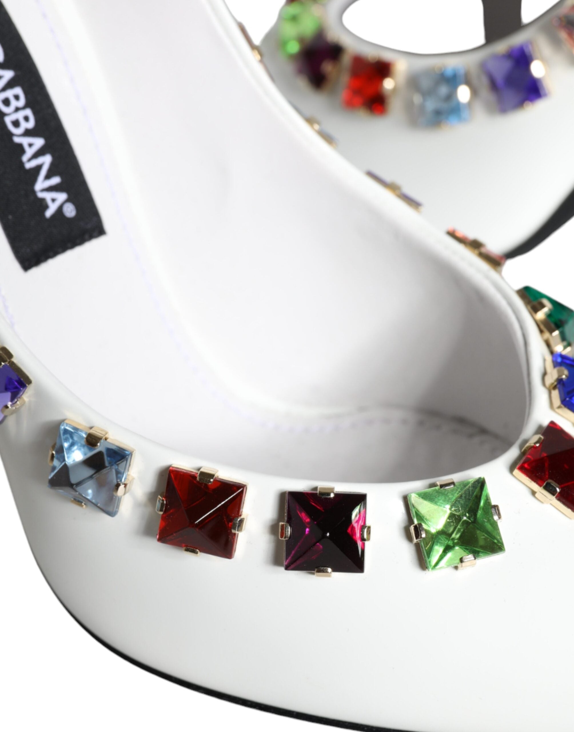 Dolce & Gabbana White Crystals Leather High Heels Pumps Shoes -   -  Dolce & Gabbana.