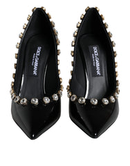 Dolce & Gabbana Black Crystals Leather High Heels Pumps Shoes -   -  Dolce & Gabbana.