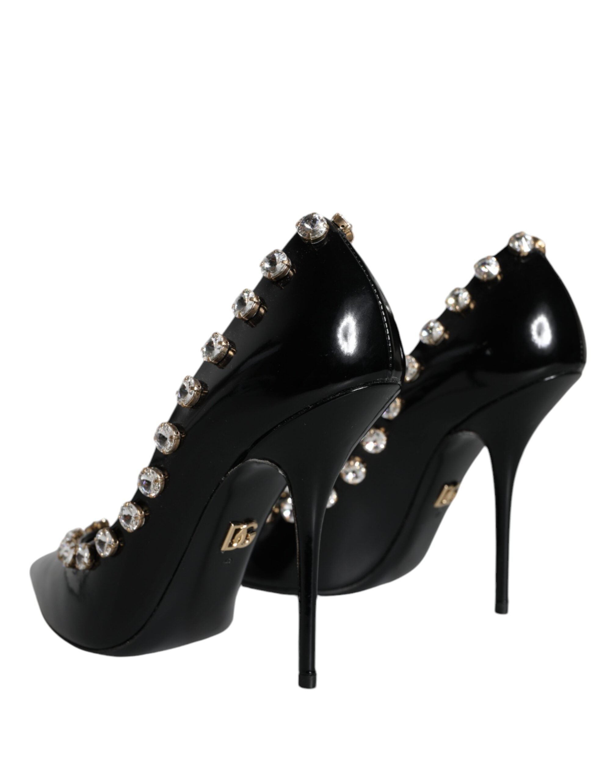 Dolce & Gabbana Black Crystals Leather High Heels Pumps Shoes -   -  Dolce & Gabbana.