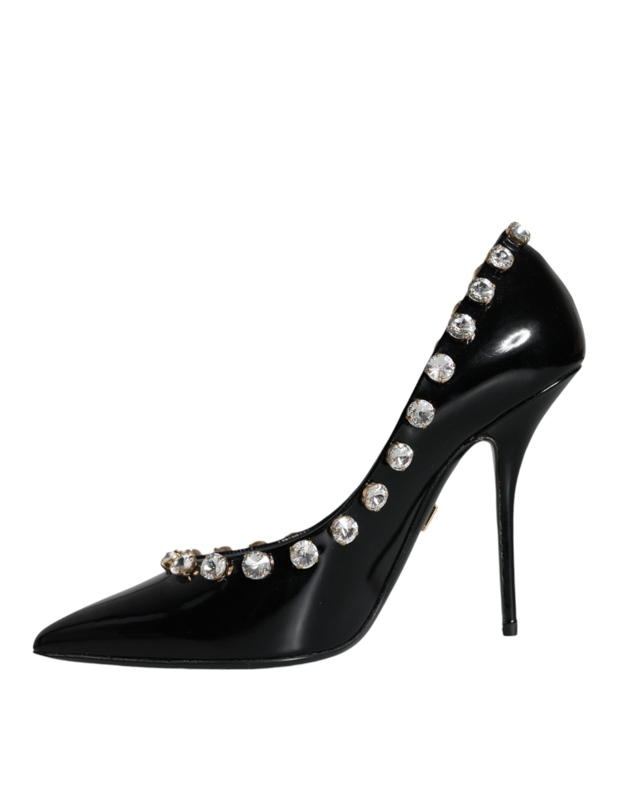 Dolce & Gabbana Black Crystals Leather High Heels Pumps Shoes -   -  Dolce & Gabbana.