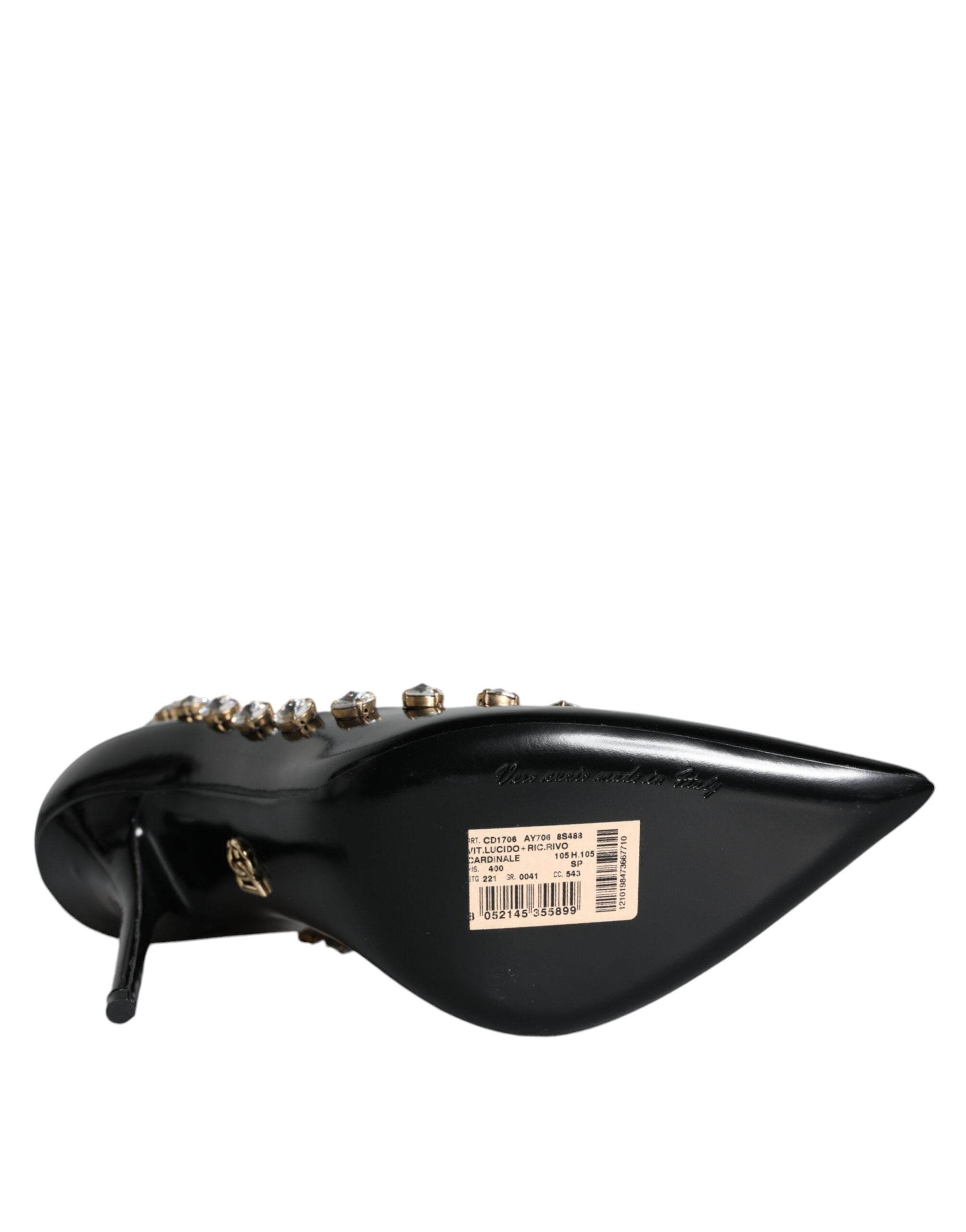 Dolce & Gabbana Black Crystals Leather High Heels Pumps Shoes -   -  Dolce & Gabbana.