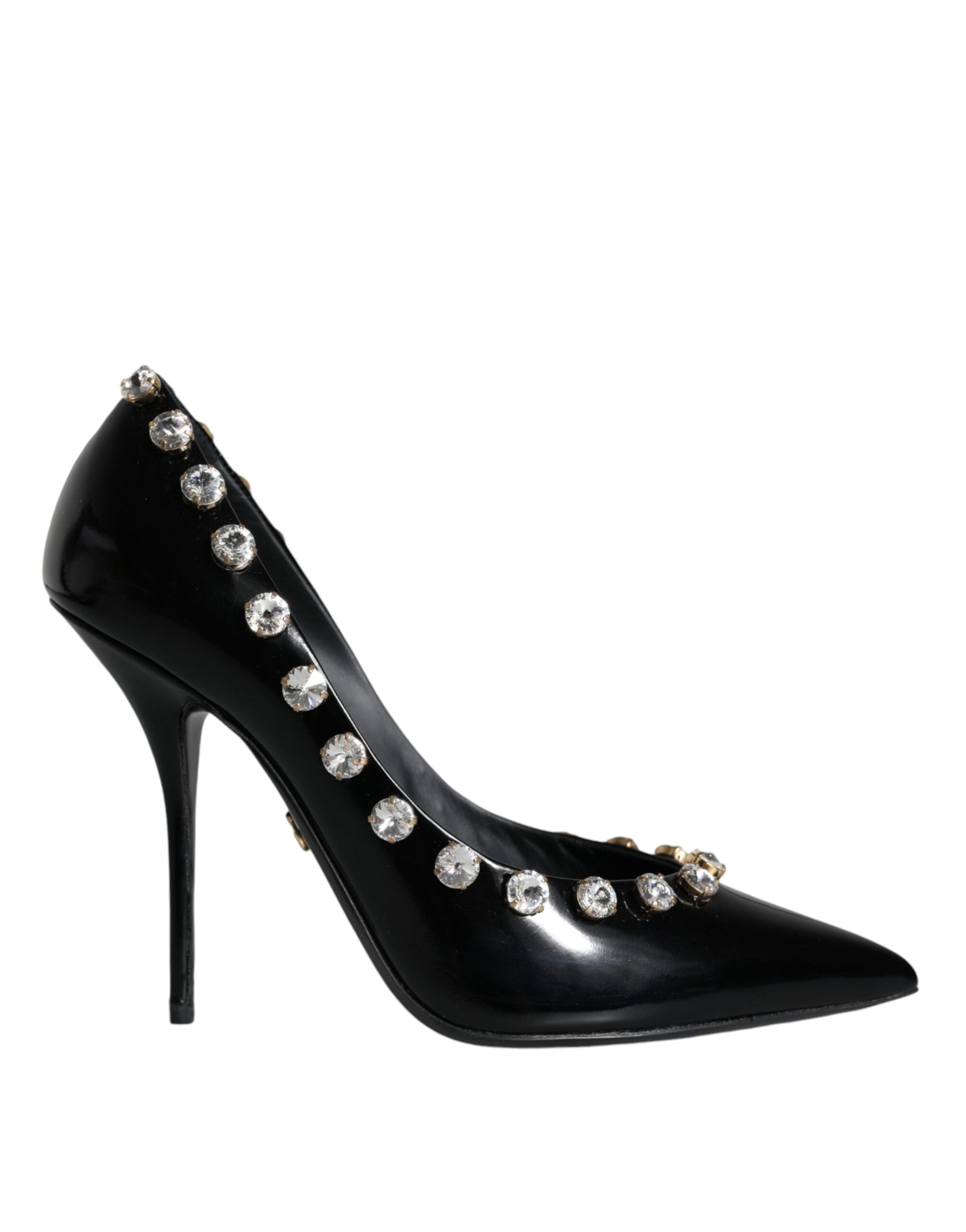 Dolce & Gabbana Black Crystals Leather High Heels Pumps Shoes -   -  Dolce & Gabbana.