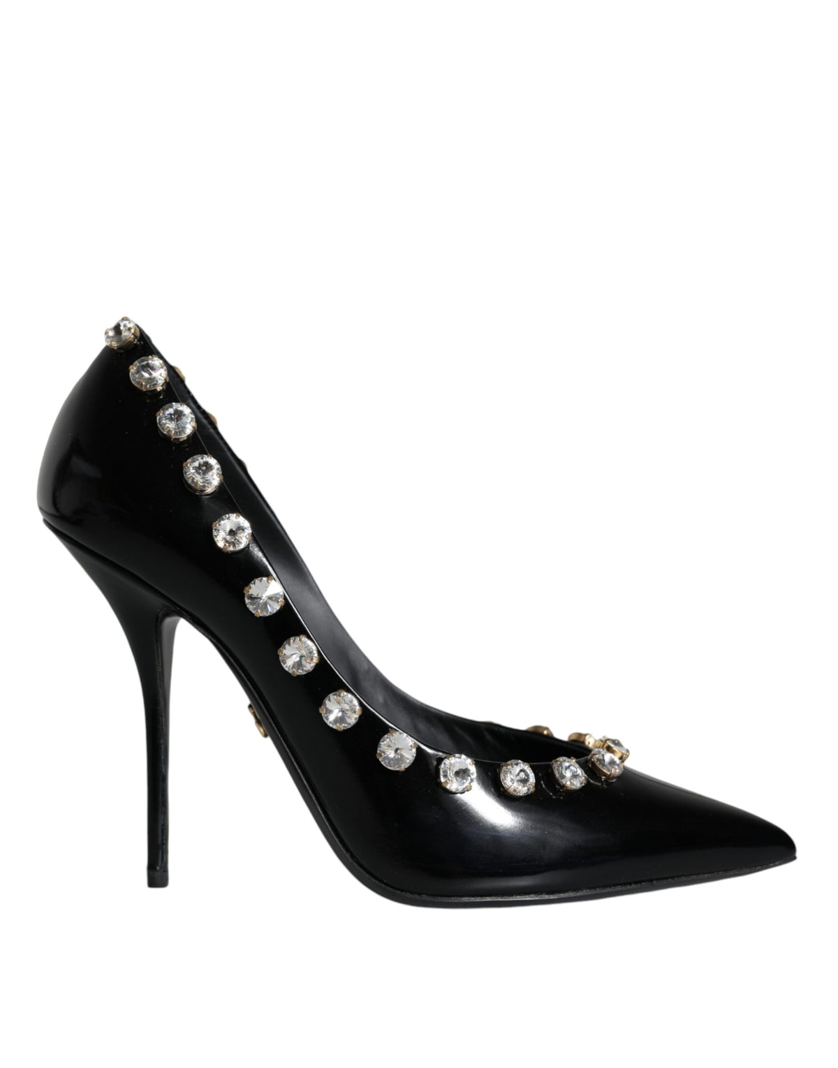 Dolce & Gabbana Black Crystals Leather High Heels Pumps Shoes -   -  Dolce & Gabbana.