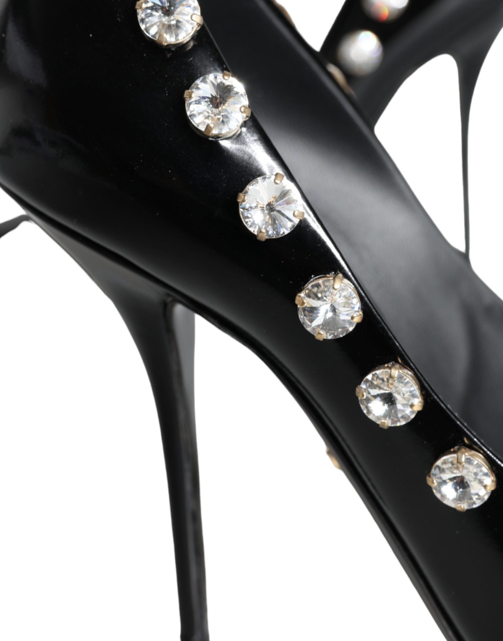 Dolce & Gabbana Black Crystals Leather High Heels Pumps Shoes -   -  Dolce & Gabbana.