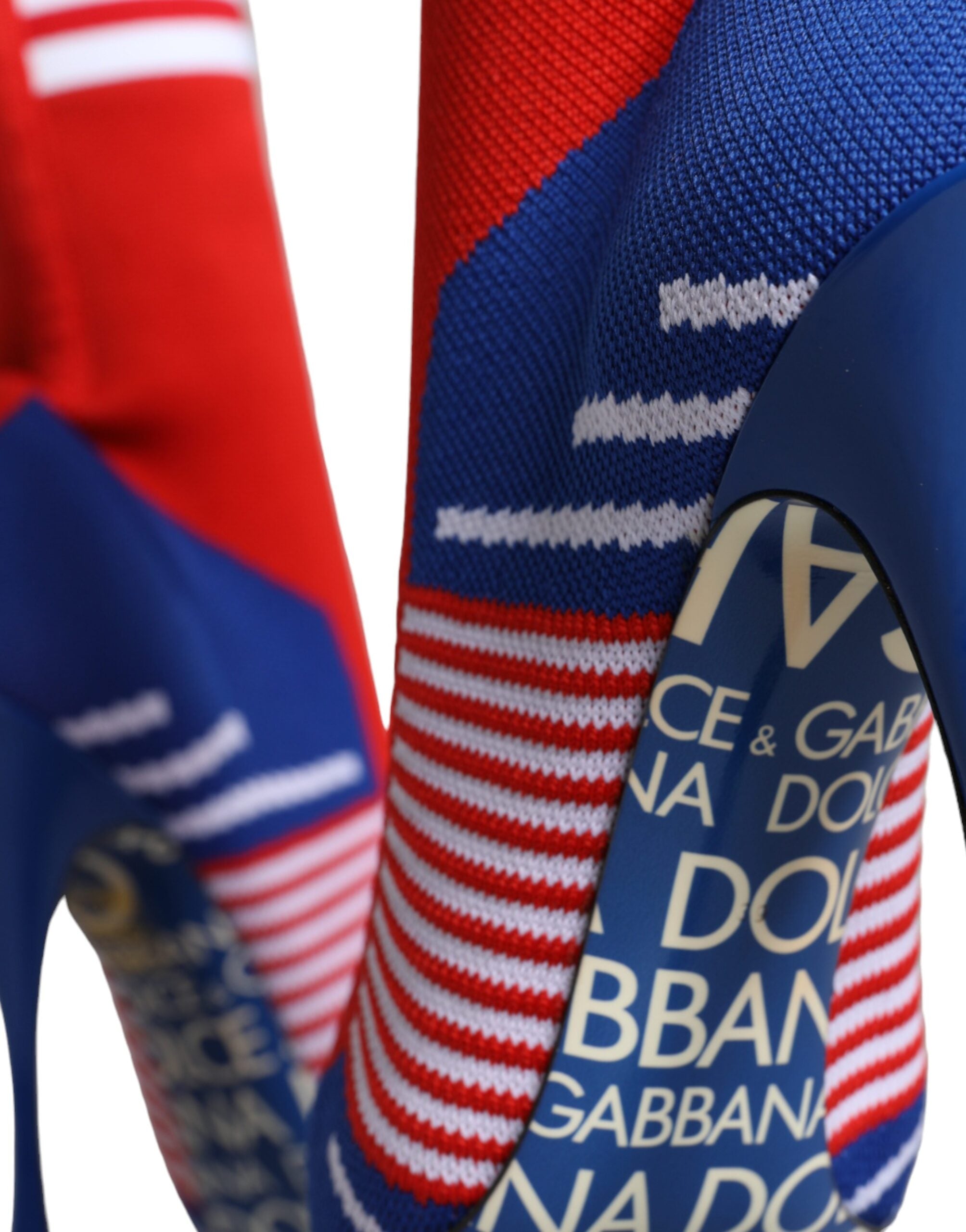 Dolce & Gabbana Red Blue Stretch Sock Style Ankle Boots Logo Shoes -   -  Dolce & Gabbana.