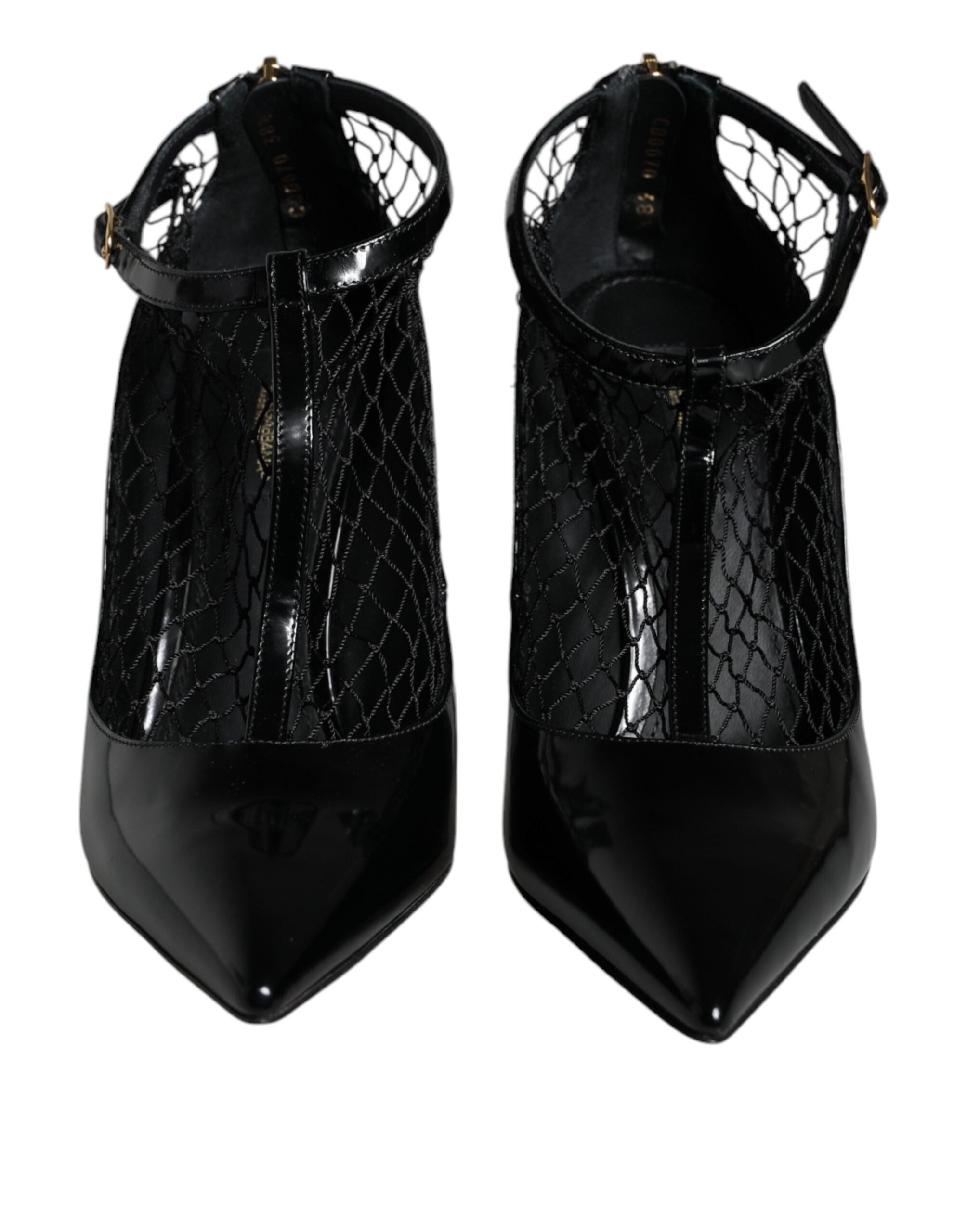 Dolce & Gabbana Black Mesh Patent Leather Heels Pumps Shoes -   -  Dolce & Gabbana.