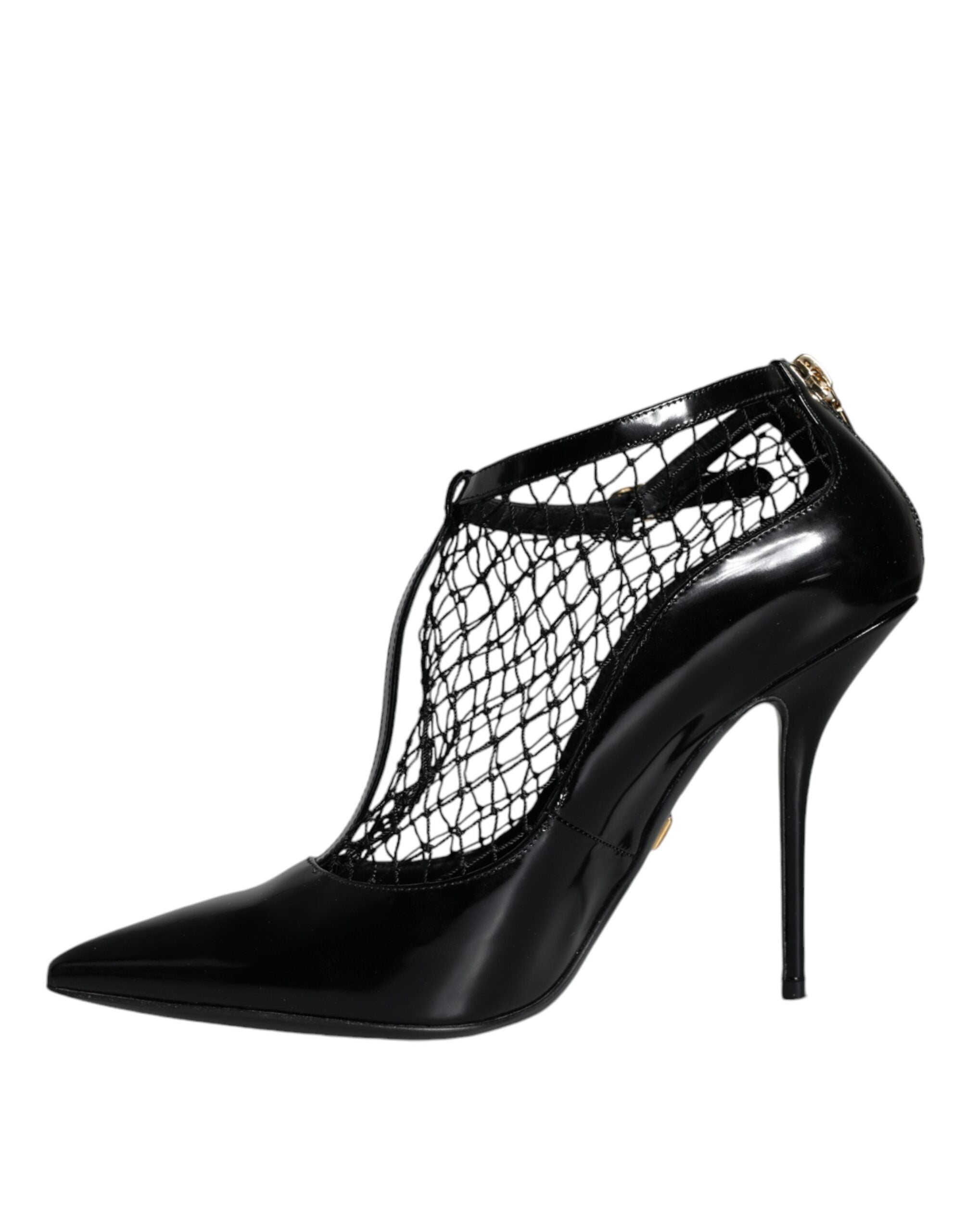 Dolce & Gabbana Black Mesh Patent Leather Heels Pumps Shoes -   -  Dolce & Gabbana.