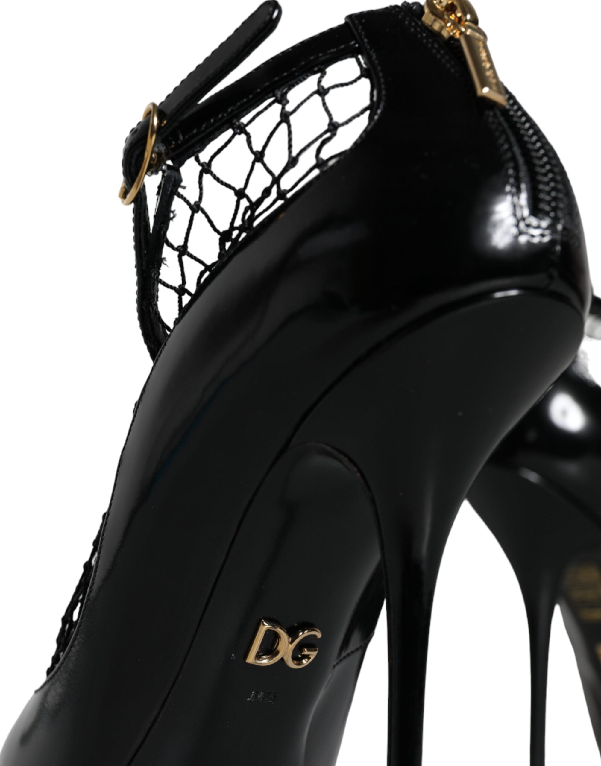 Dolce & Gabbana Black Mesh Patent Leather Heels Pumps Shoes -   -  Dolce & Gabbana.