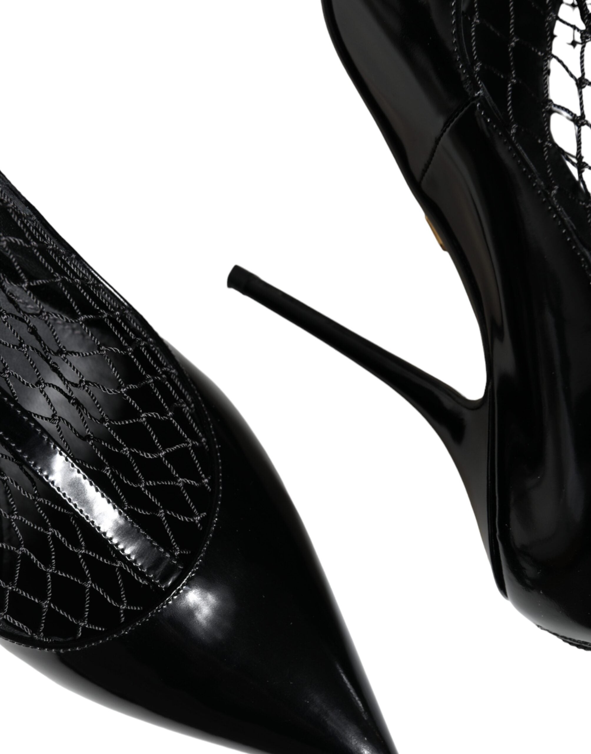 Dolce & Gabbana Black Mesh Patent Leather Heels Pumps Shoes -   -  Dolce & Gabbana.