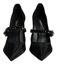 Dolce & Gabbana Black Mesh Mary Jane Crystal Heel Pumps Shoes -   -  Dolce & Gabbana.