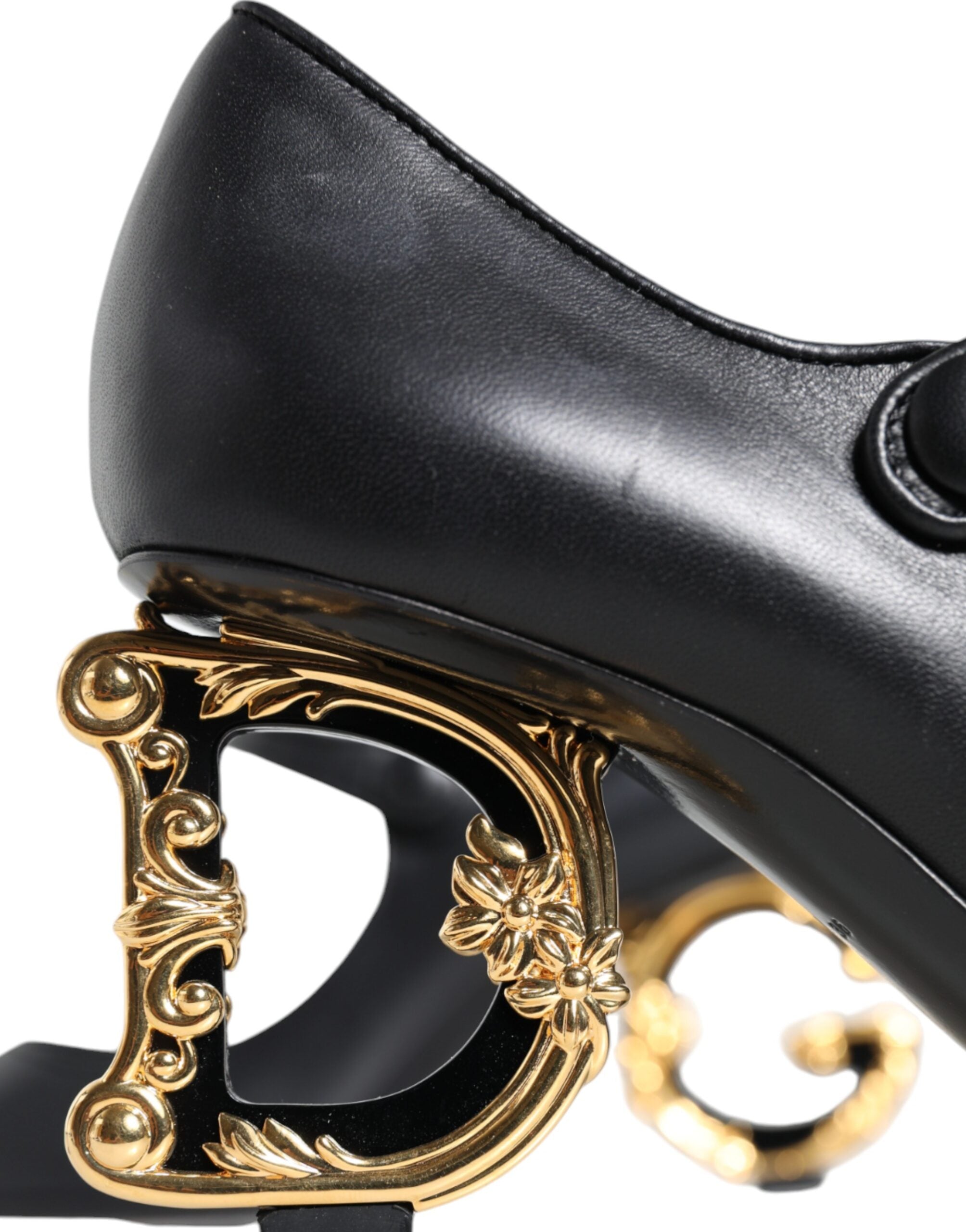 Dolce & Gabbana Black Leather Logo Heels Mary Janes Pumps Shoes -   -  Dolce & Gabbana.