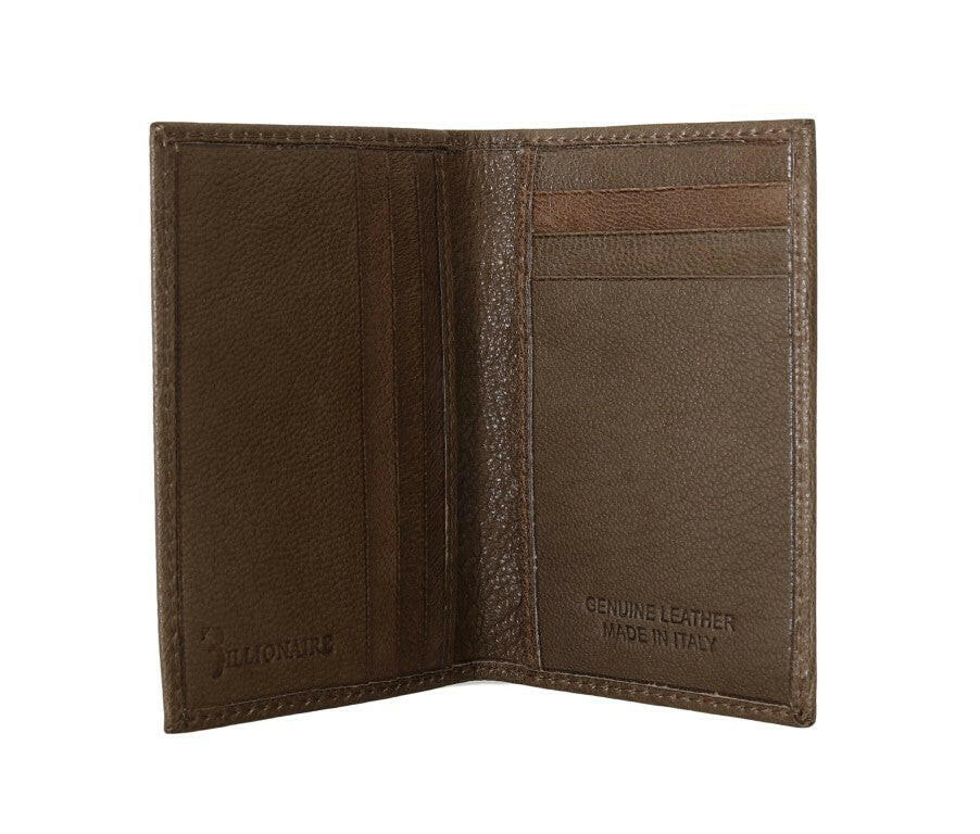 Billionaire Italian Couture Brown Leather Bifold Wallet -  Leather Wallet for Men -  Billionaire Italian Couture.