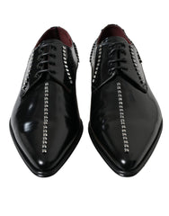 Dolce & Gabbana Black Leather Crystal Dress Formal Shoes -   -  Dolce & Gabbana.