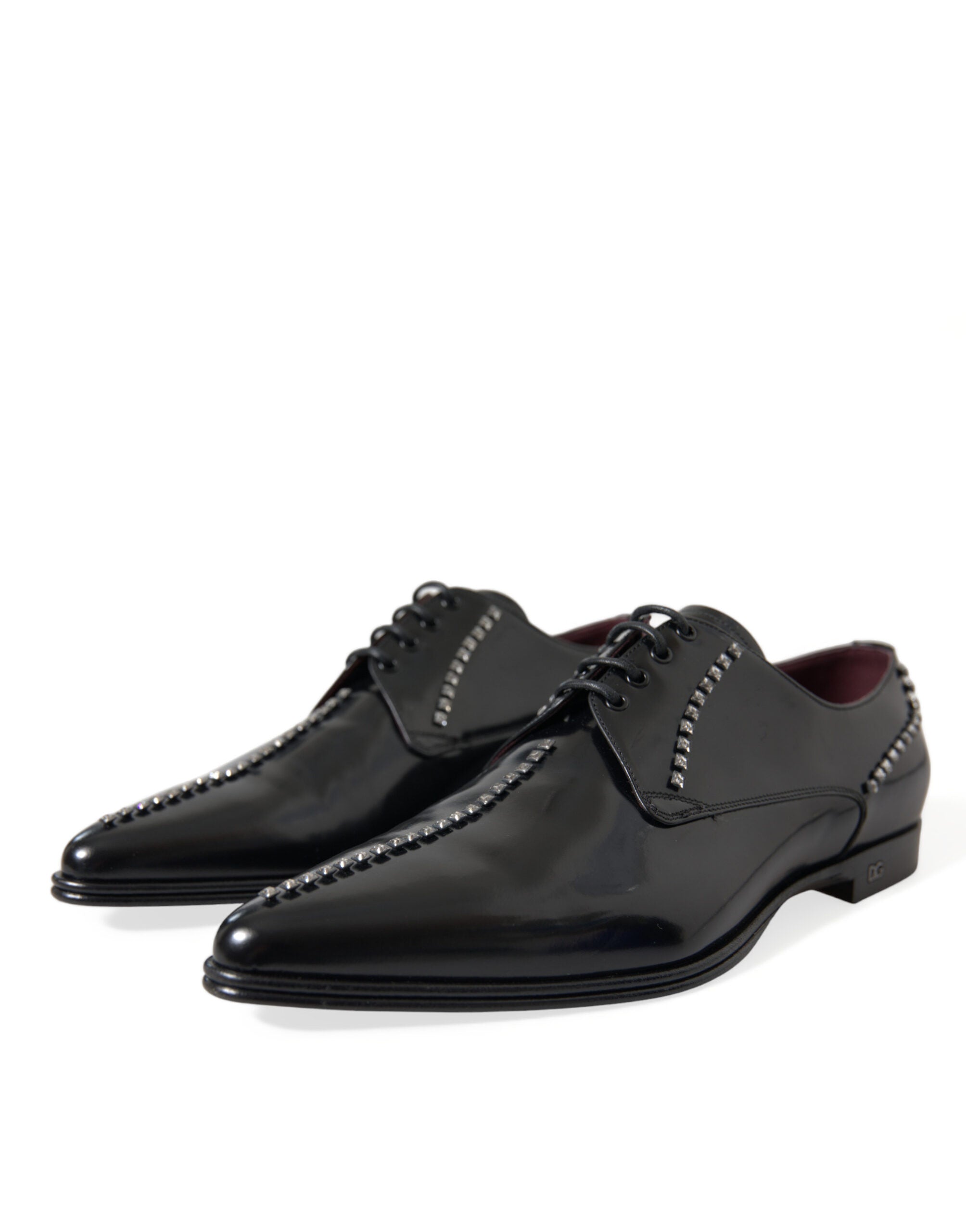 Dolce & Gabbana Black Leather Crystal Dress Formal Shoes -   -  Dolce & Gabbana.