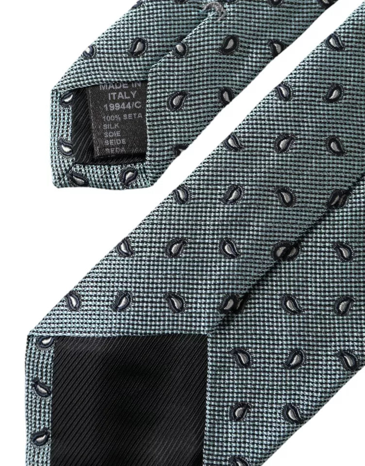 Dolce & Gabbana Green 100% Silk Patterned Adjustable Men Tie -  Neckties, Men -  Dolce & Gabbana.