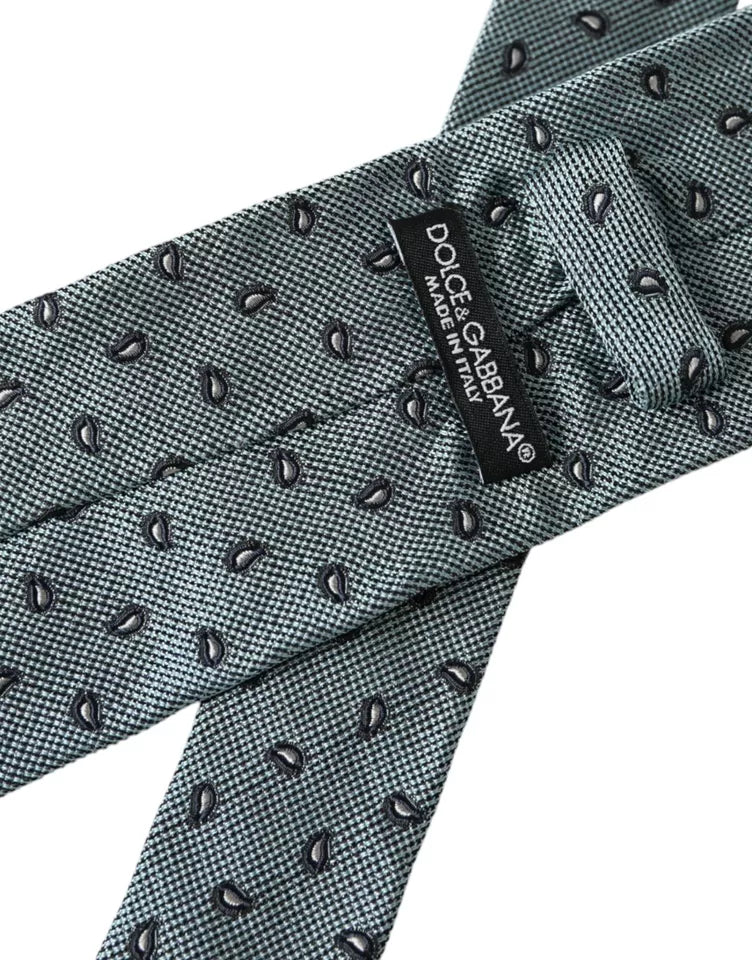 Dolce & Gabbana Green 100% Silk Patterned Adjustable Men Tie -  Neckties, Men -  Dolce & Gabbana.